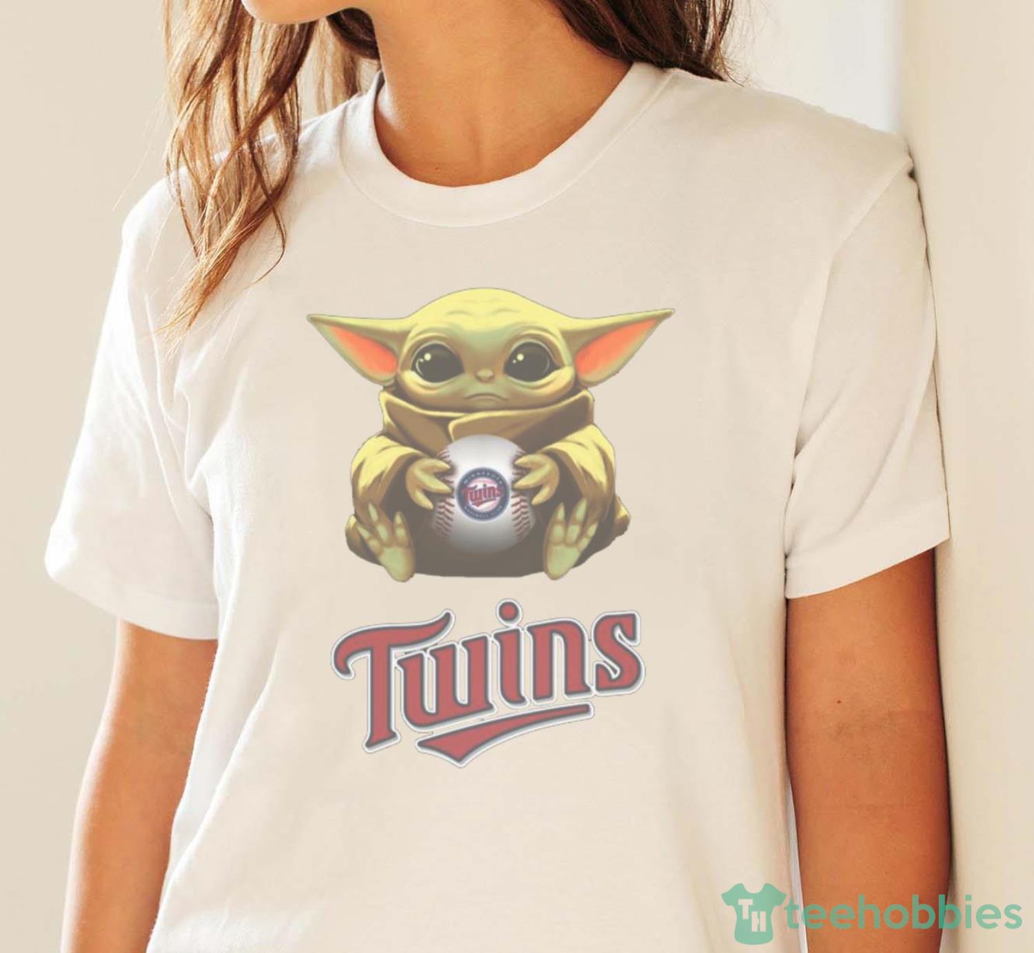 MLB Baseball Minnesota Twins Star Wars Baby Yoda Shirt T Shirt - White Ladies T-Shirt