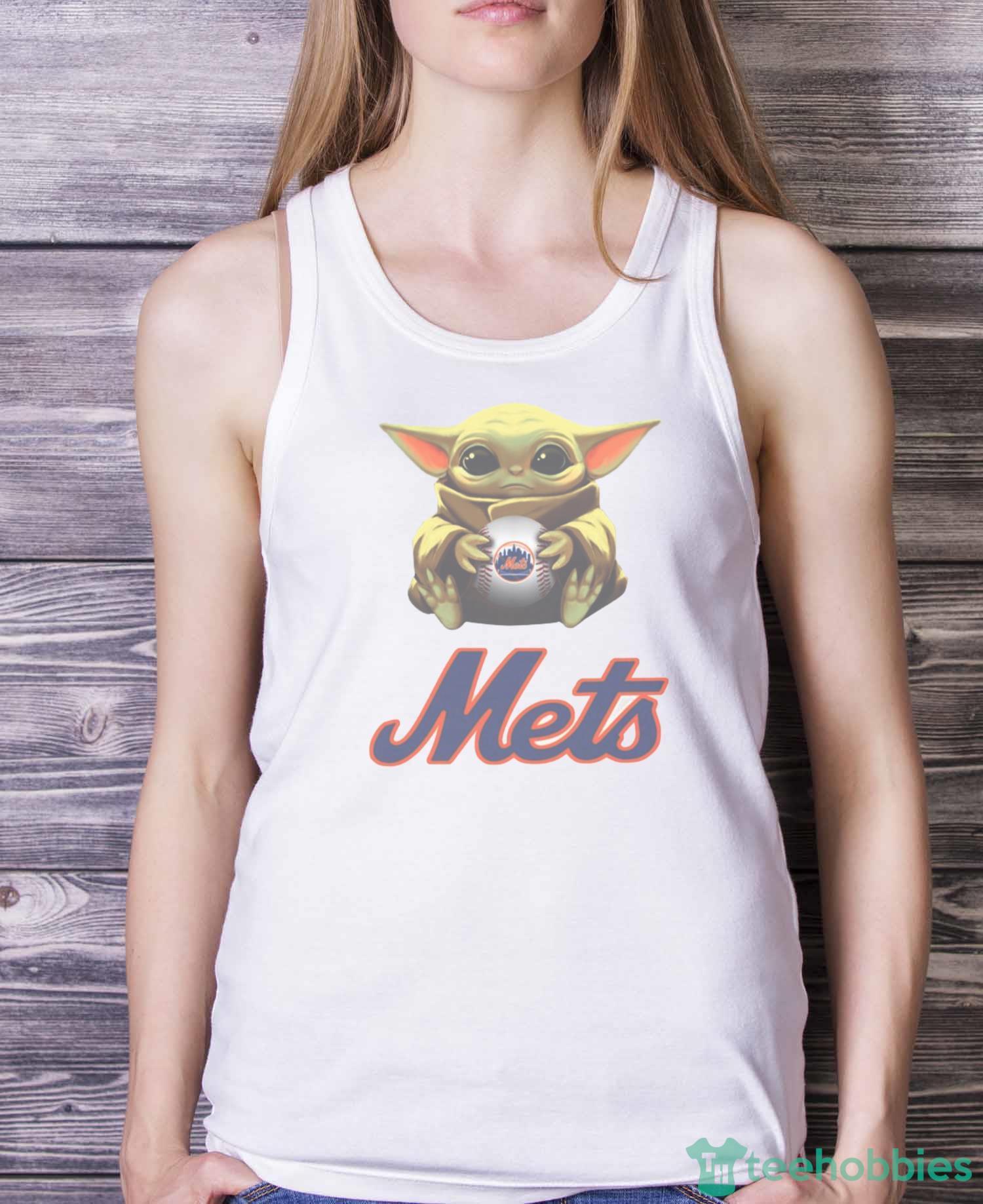 MLB Baseball New York Mets Star Wars Baby Yoda Shirt T Shirt - White Ladies Tank Top
