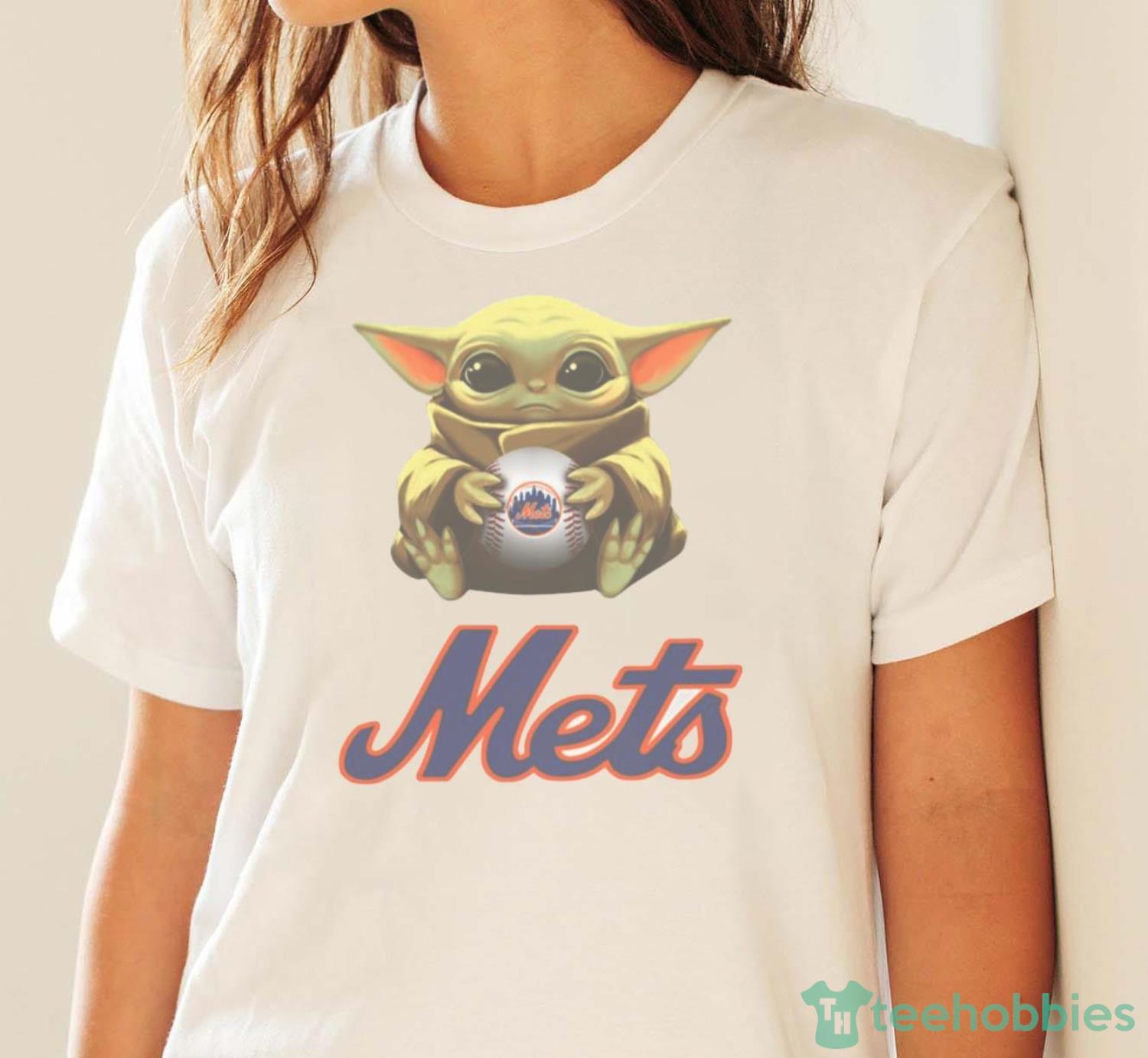 MLB Baseball New York Mets Star Wars Baby Yoda Shirt T Shirt - White Ladies T-Shirt