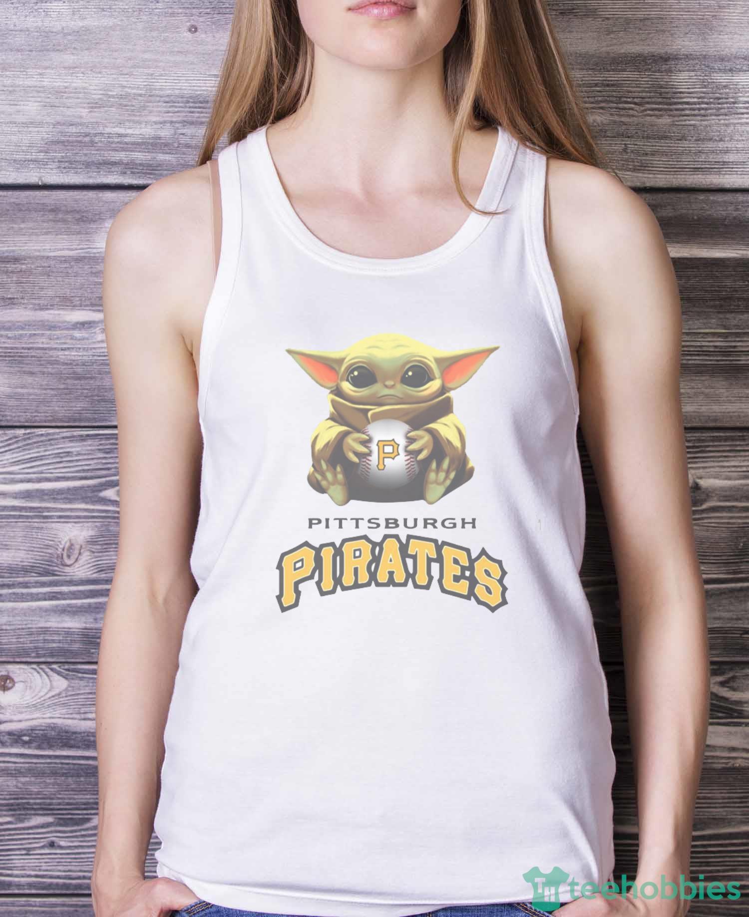 MLB Baseball Pittsburgh Pirates Star Wars Baby Yoda Shirt T Shirt - White Ladies Tank Top