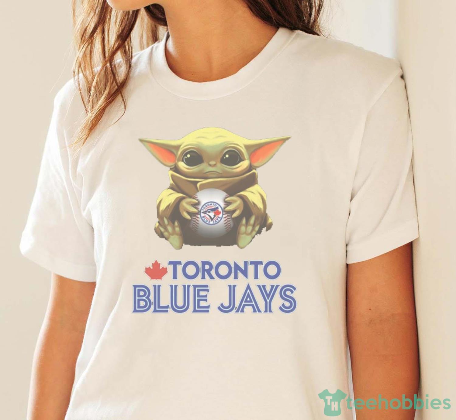 MLB Baseball Toronto Blue Jays Star Wars Baby Yoda Shirt T Shirt - White Ladies T-Shirt