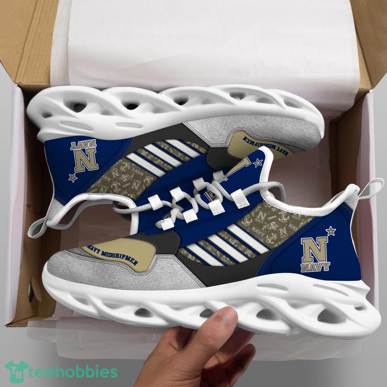Navy Midshipmen NCAA3 Logo Sport Team Max Soul Shoes Clunky Running Sneakers Product Photo 2