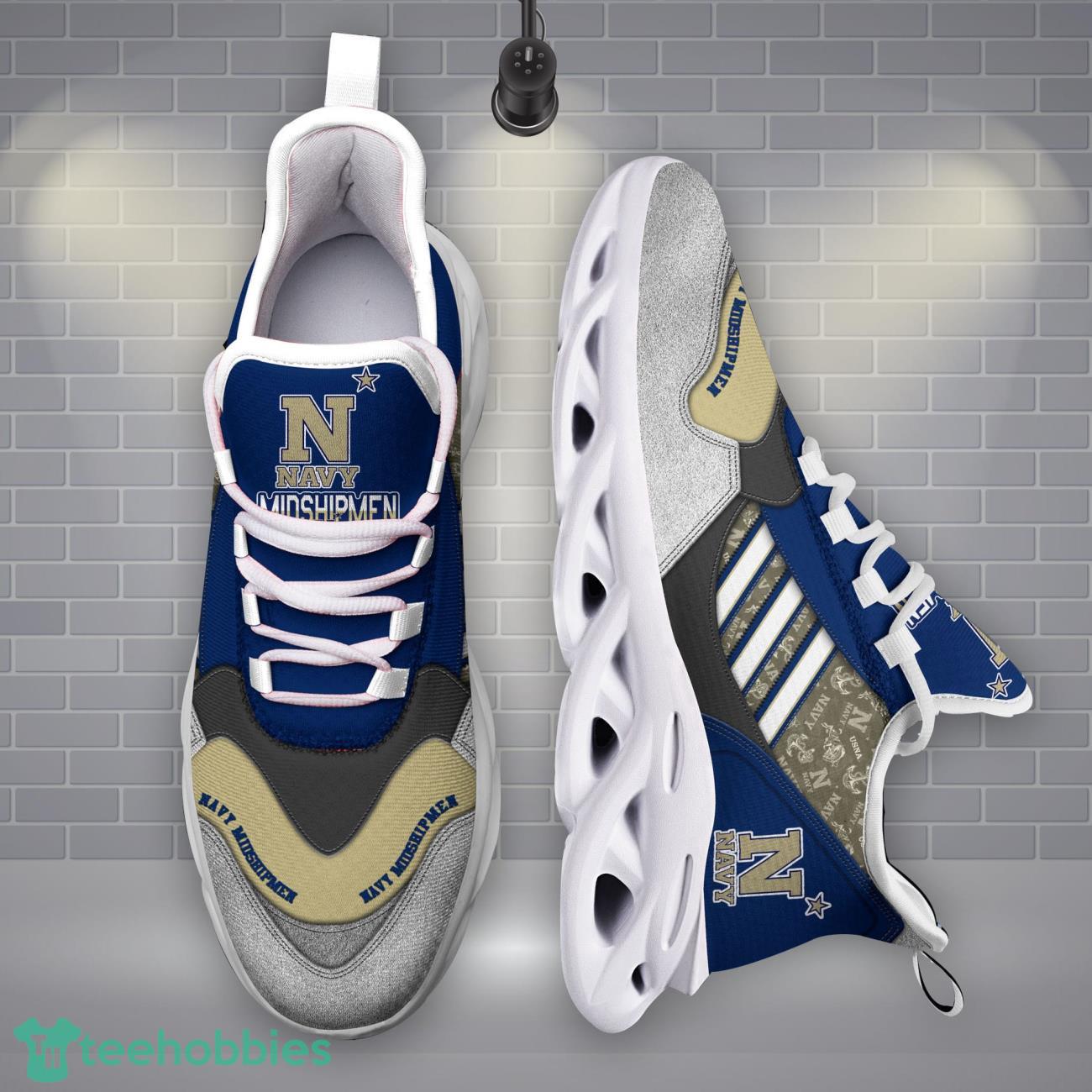 Navy Midshipmen NCAA3 Logo Sport Team Max Soul Shoes Clunky Running Sneakers Product Photo 1