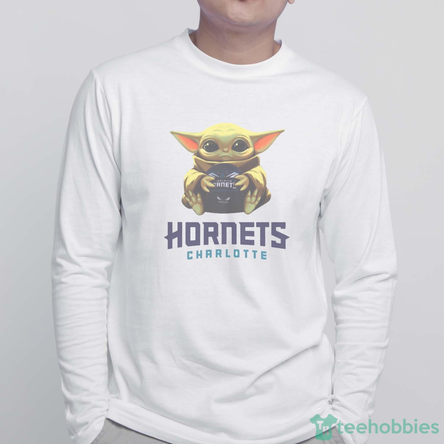 NBA Basketball Charlotte Hornets Star Wars Baby Yoda Shirt T Shirt image NBA Basketball Charlotte Hornets Star Wars Baby Yoda Shirt T Shirt - White Sweatshirt