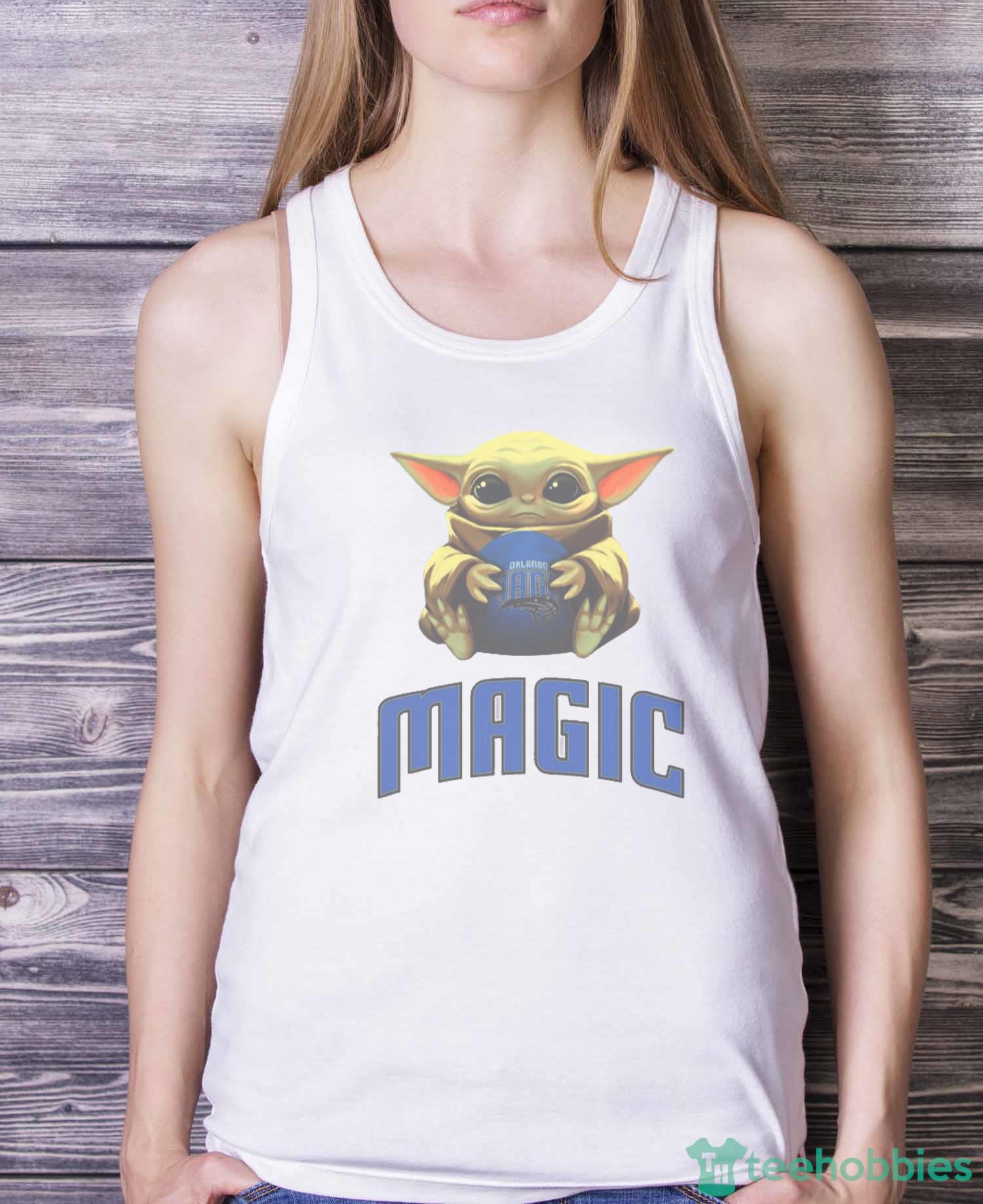 NBA Basketball Orlando Magic Star Wars Baby Yoda Shirt T Shirt - White Ladies Tank Top