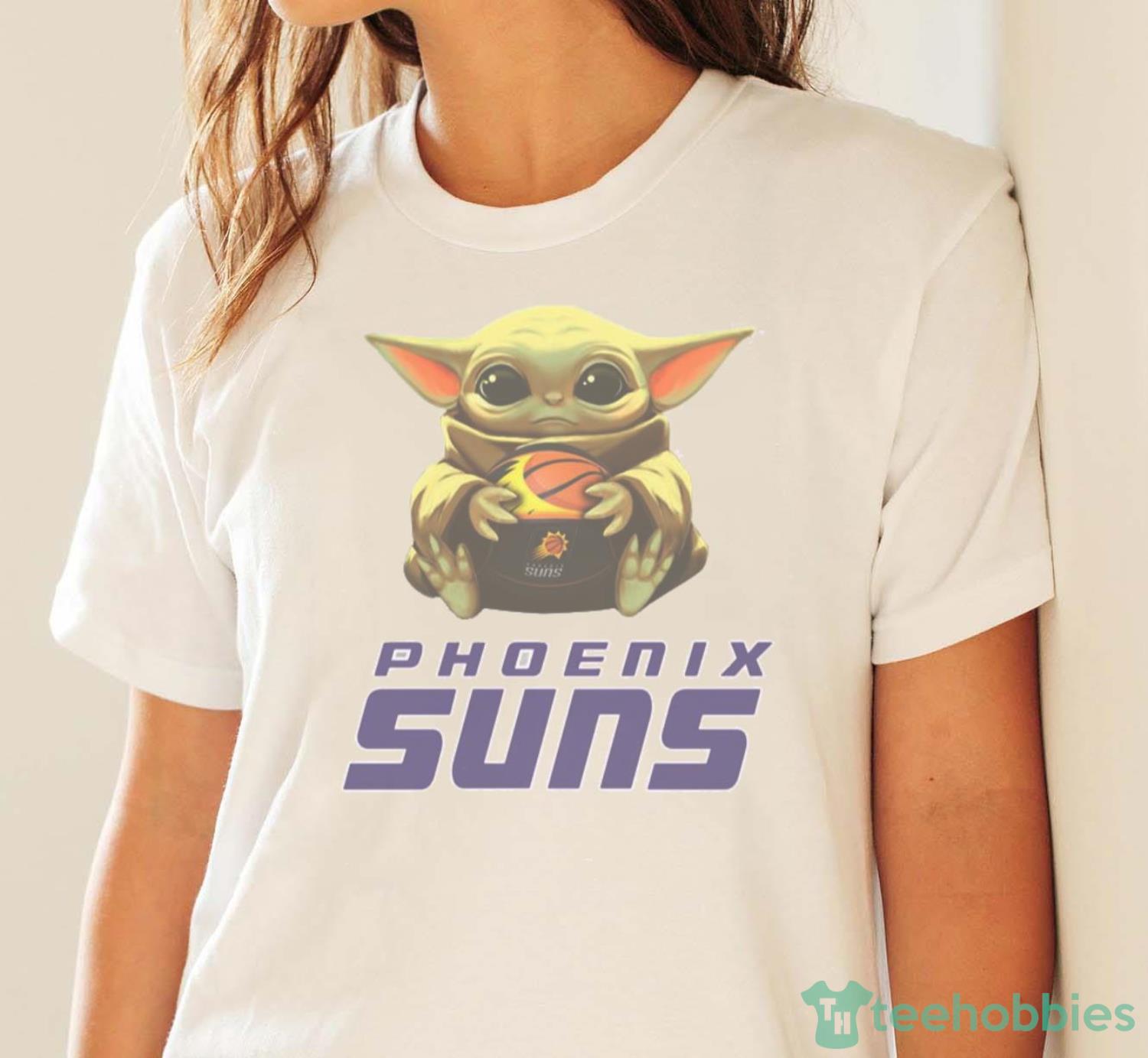 NBA Basketball Phoenix Suns Star Wars Baby Yoda Shirt T Shirt - White Ladies T-Shirt