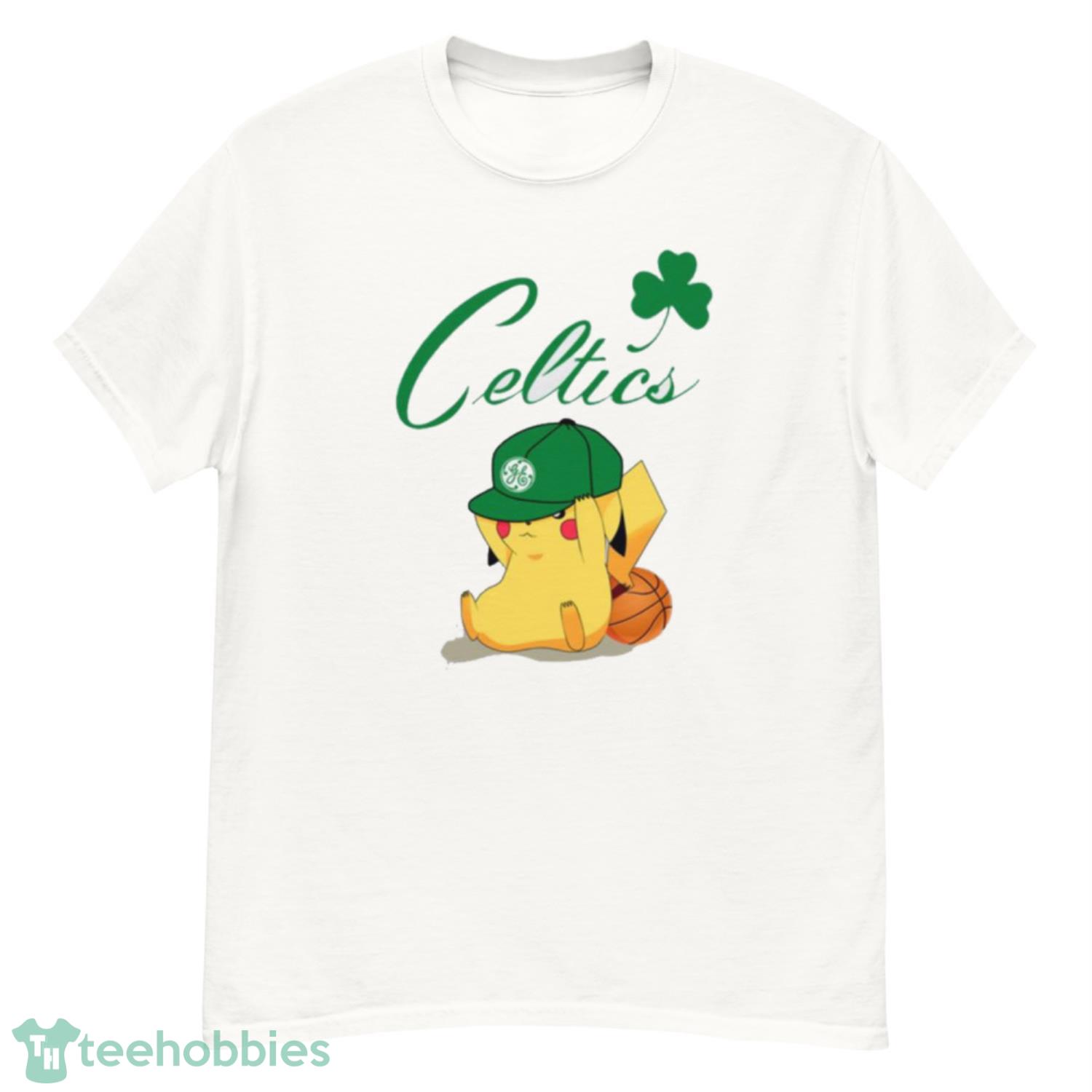 NBA Pikachu Basketball Sports Boston Celtics T Shirt Product Photo 1
