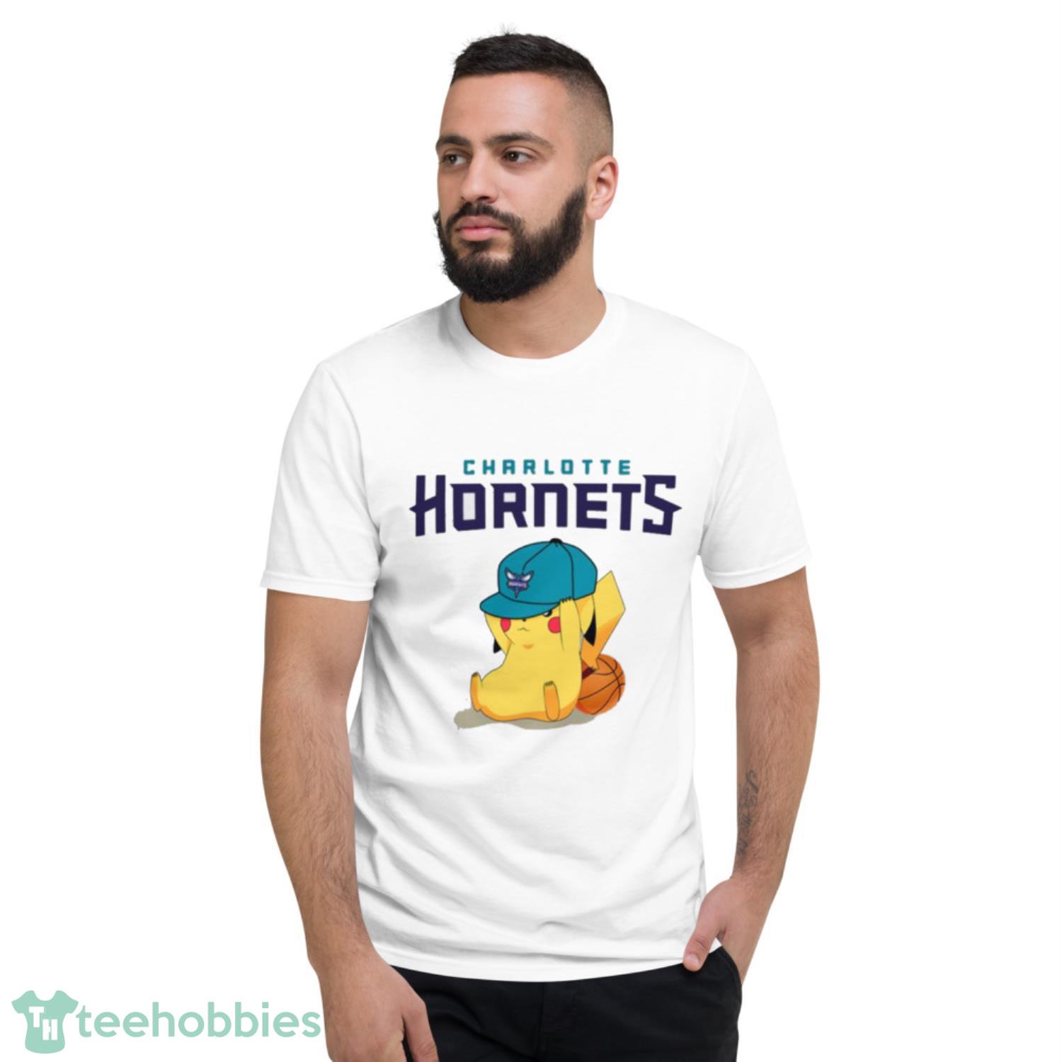 NBA Pikachu Basketball Sports Charlotte Hornets T Shirt Product Photo 2