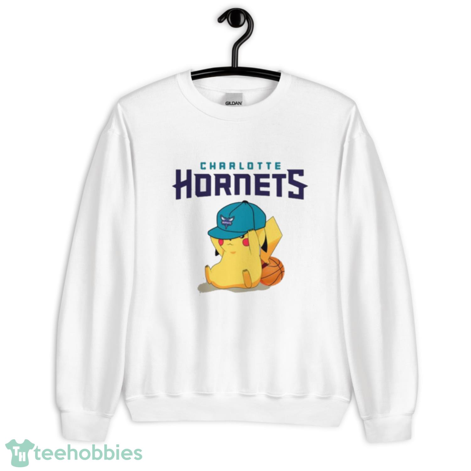 NBA Pikachu Basketball Sports Charlotte Hornets T Shirt Product Photo 3
