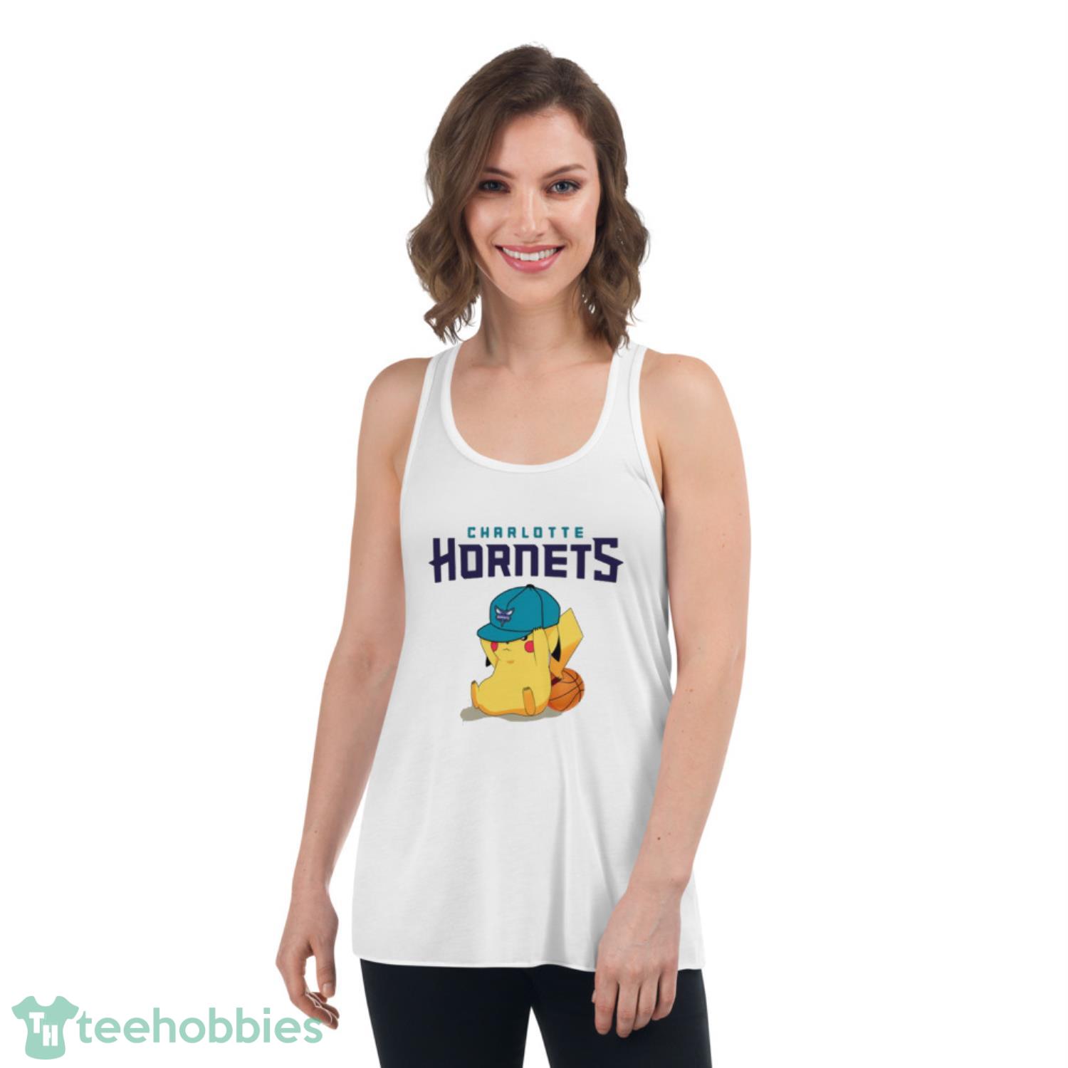 NBA Pikachu Basketball Sports Charlotte Hornets T Shirt Product Photo 4