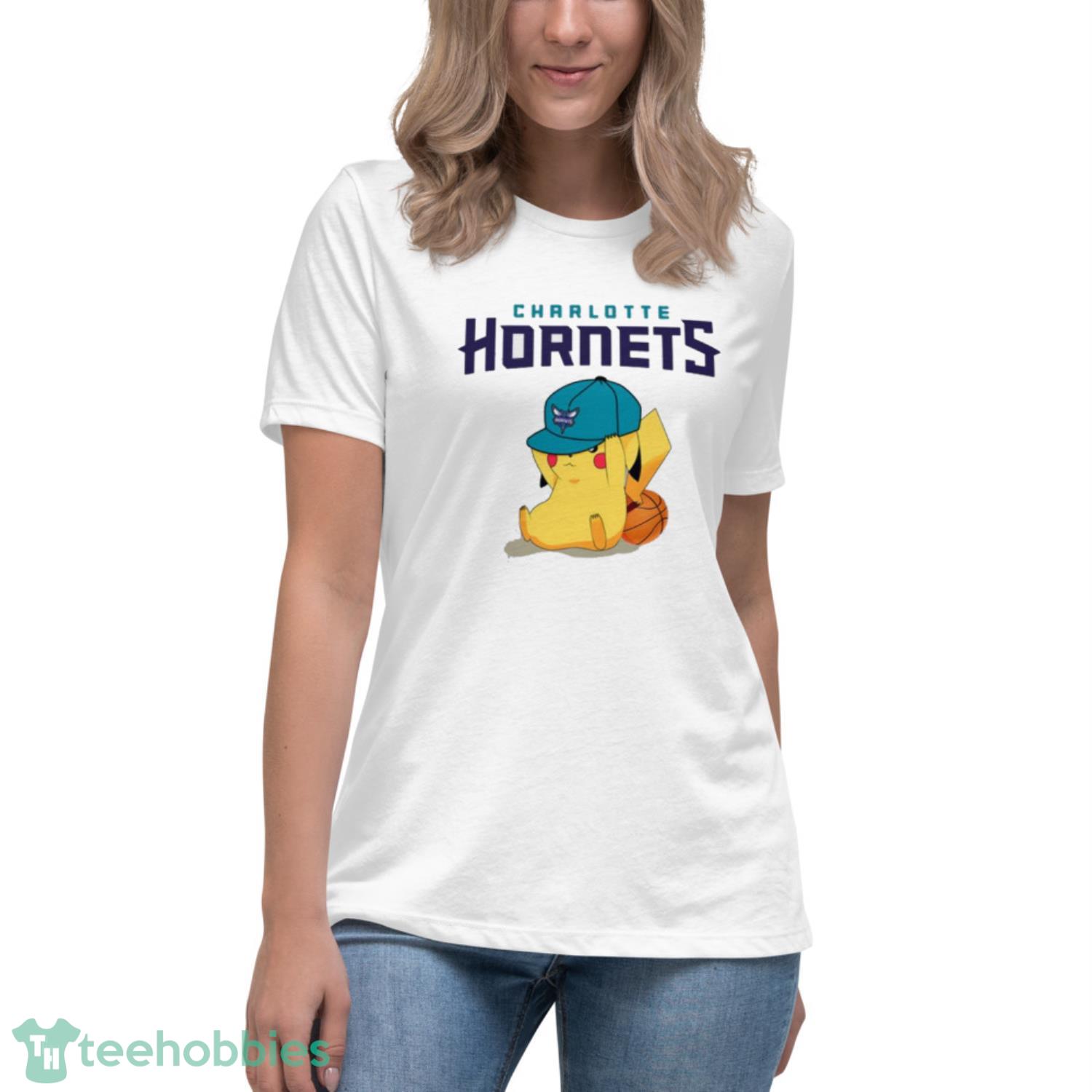NBA Pikachu Basketball Sports Charlotte Hornets T Shirt Product Photo 5