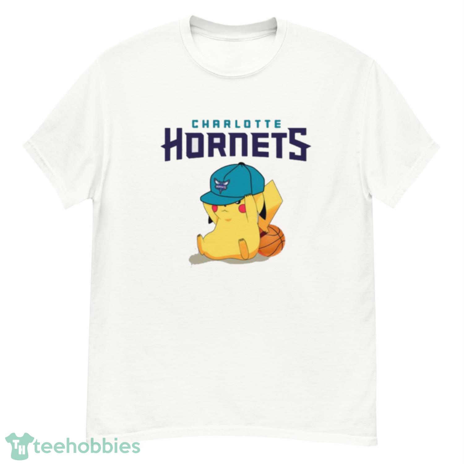 NBA Pikachu Basketball Sports Charlotte Hornets T Shirt Product Photo 1