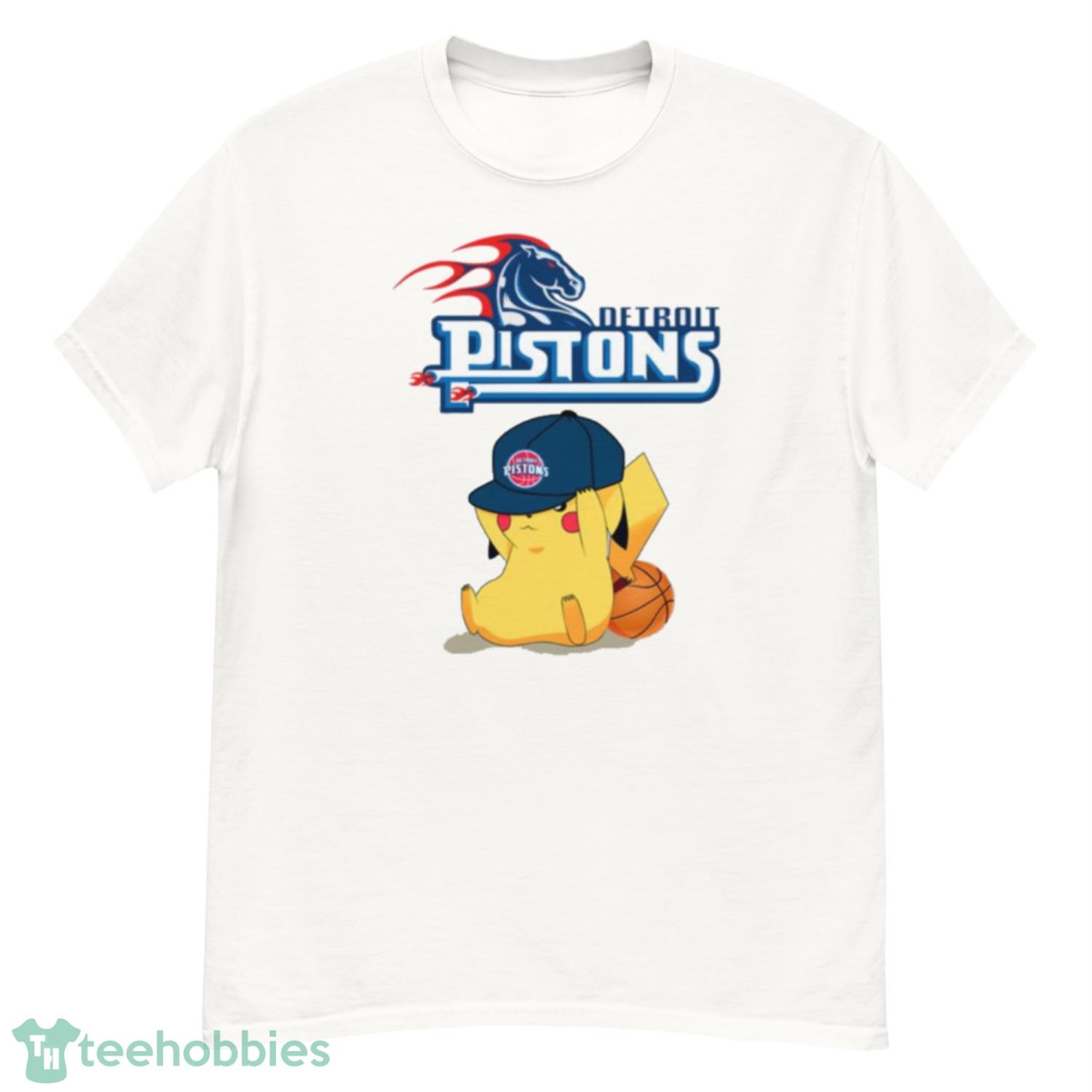 NBA Pikachu Basketball Sports Detroit Pistons T Shirt Product Photo 1