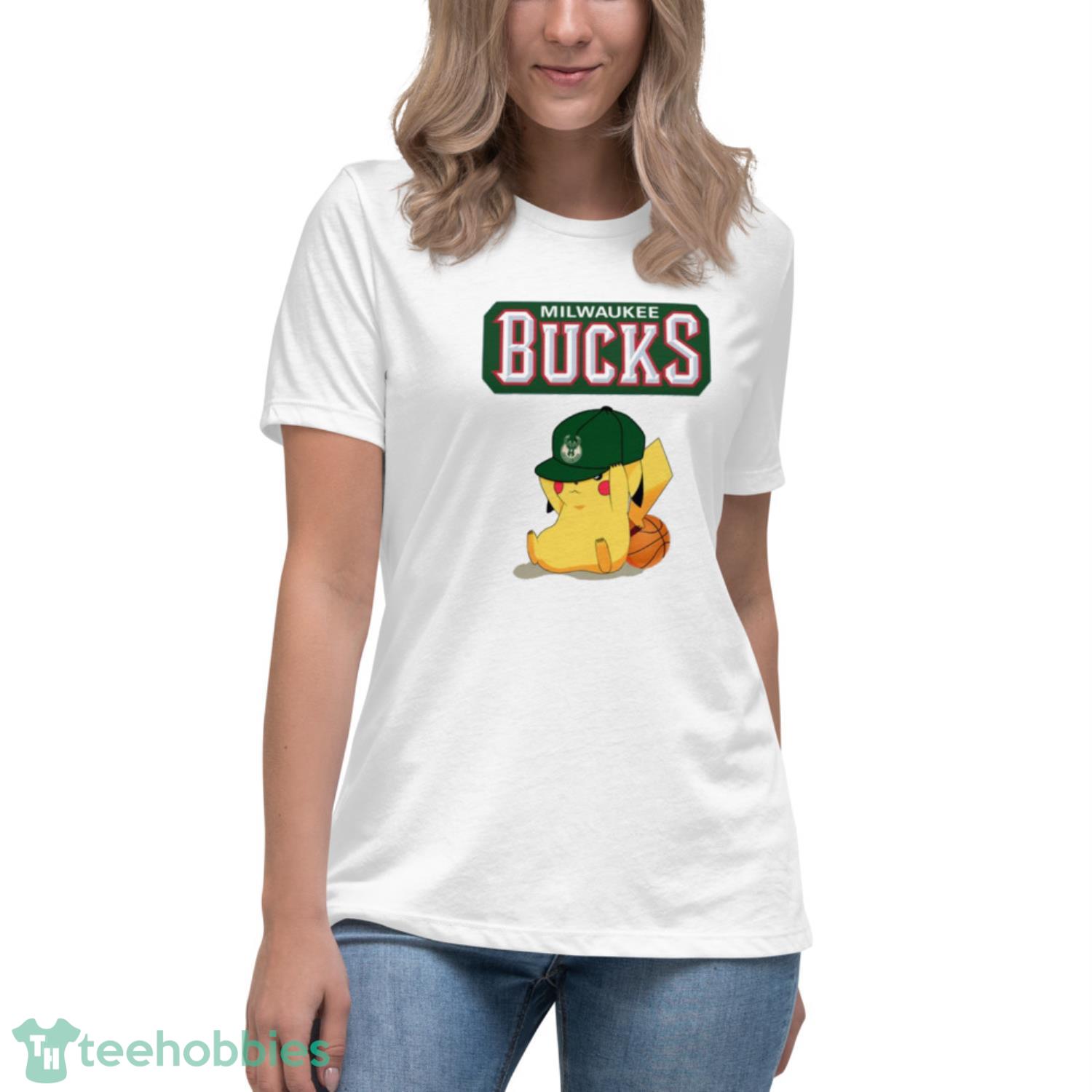 NBA Pikachu Basketball Sports Milwaukee Bucks T Shirt Product Photo 5