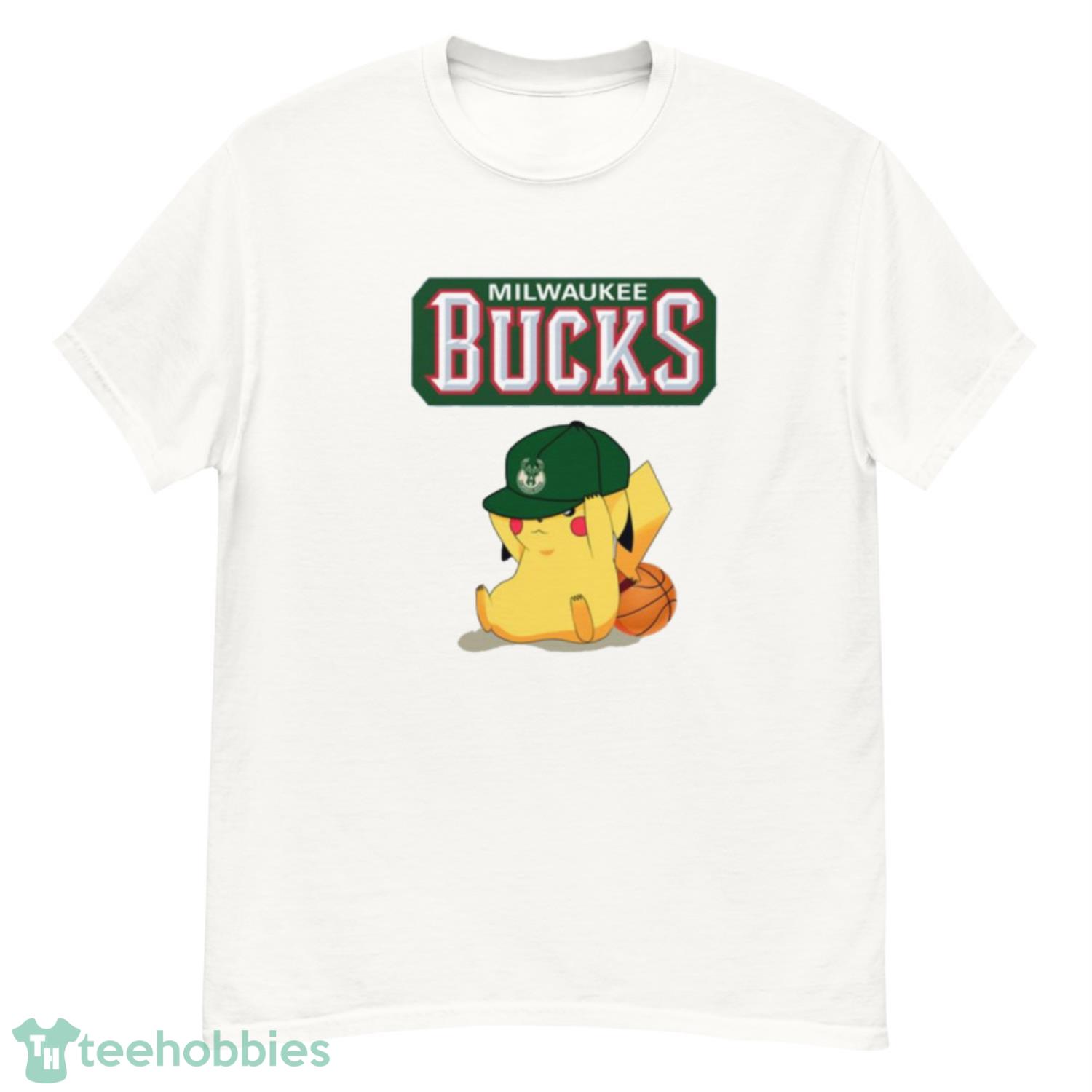 NBA Pikachu Basketball Sports Milwaukee Bucks T Shirt Product Photo 1
