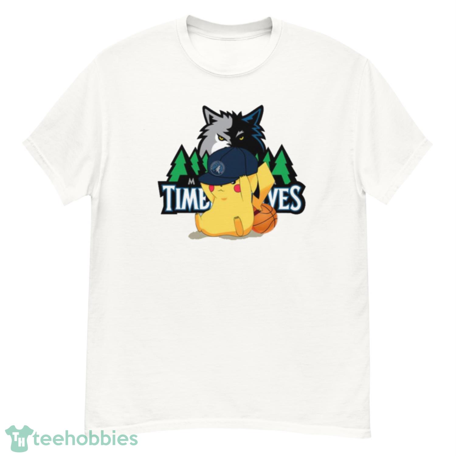NBA Pikachu Basketball Sports Minnesota Timberwolves T Shirt Product Photo 1