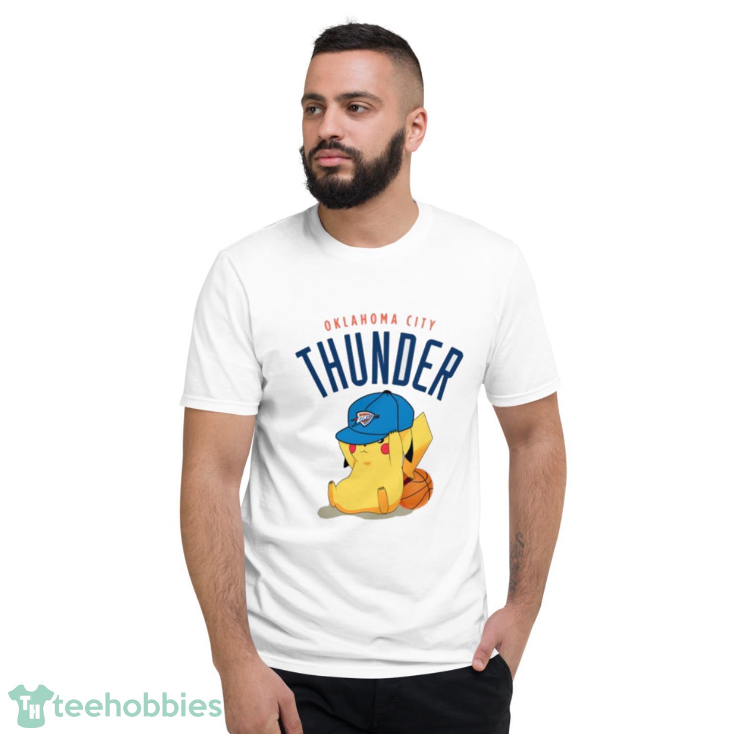 NBA Pikachu Basketball Sports Oklahoma City Thunder T Shirt Product Photo 2