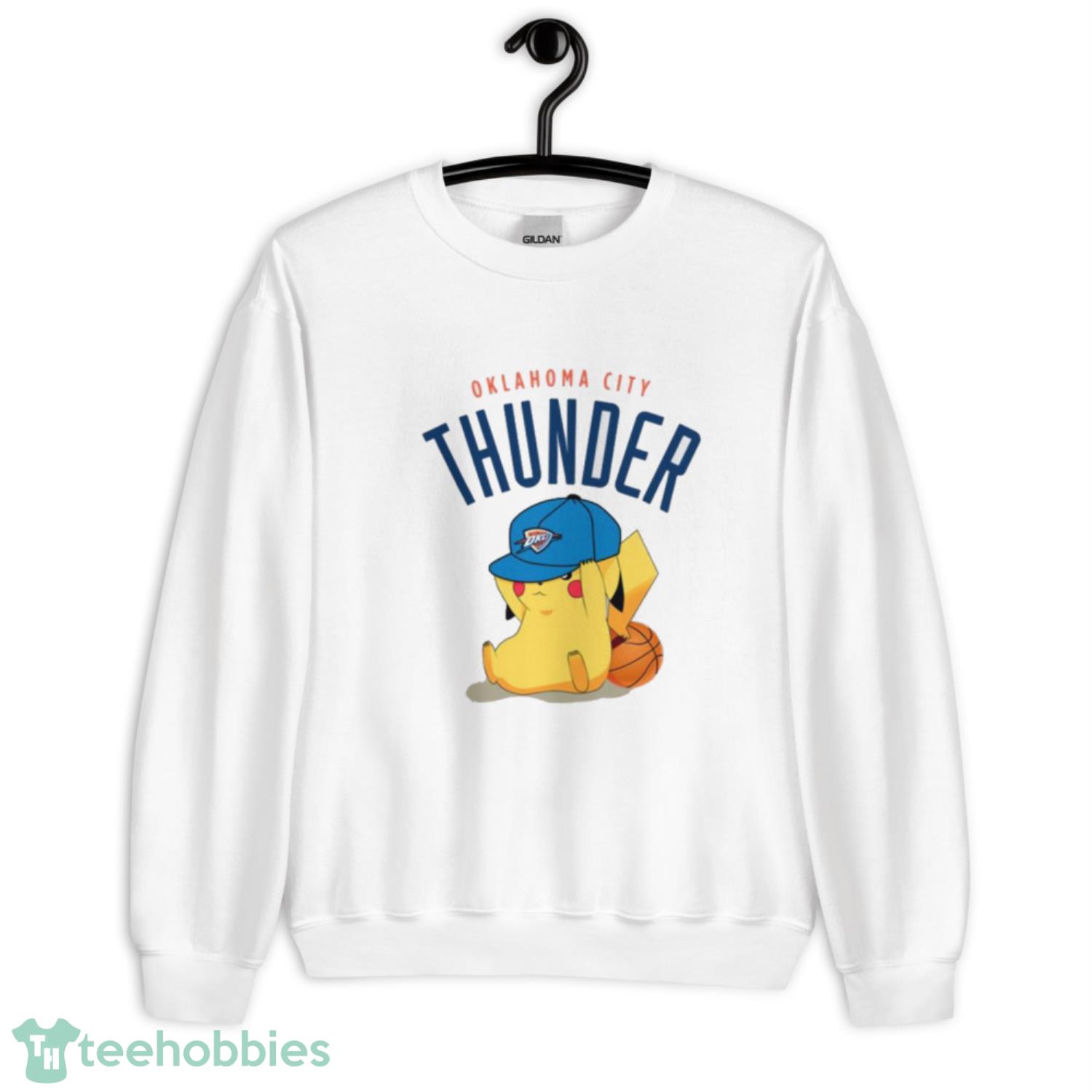 NBA Pikachu Basketball Sports Oklahoma City Thunder T Shirt Product Photo 3