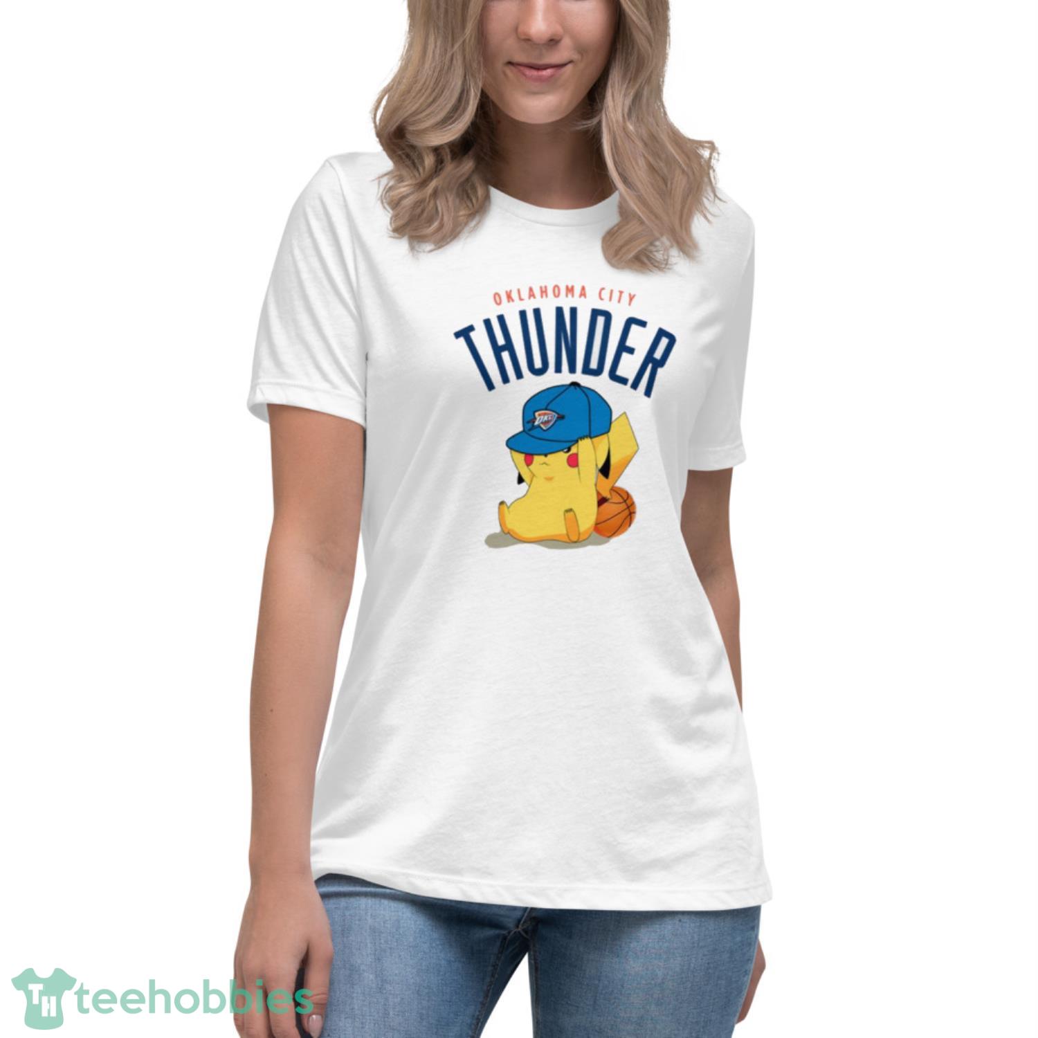 NBA Pikachu Basketball Sports Oklahoma City Thunder T Shirt Product Photo 5