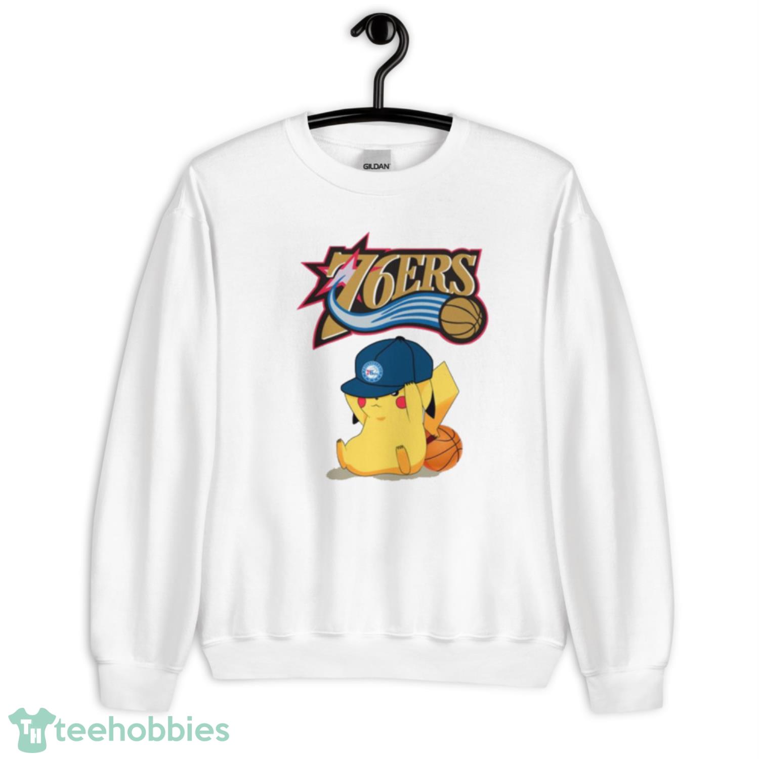 NBA Pikachu Basketball Sports Philadelphia 76ers T Shirt Product Photo 3