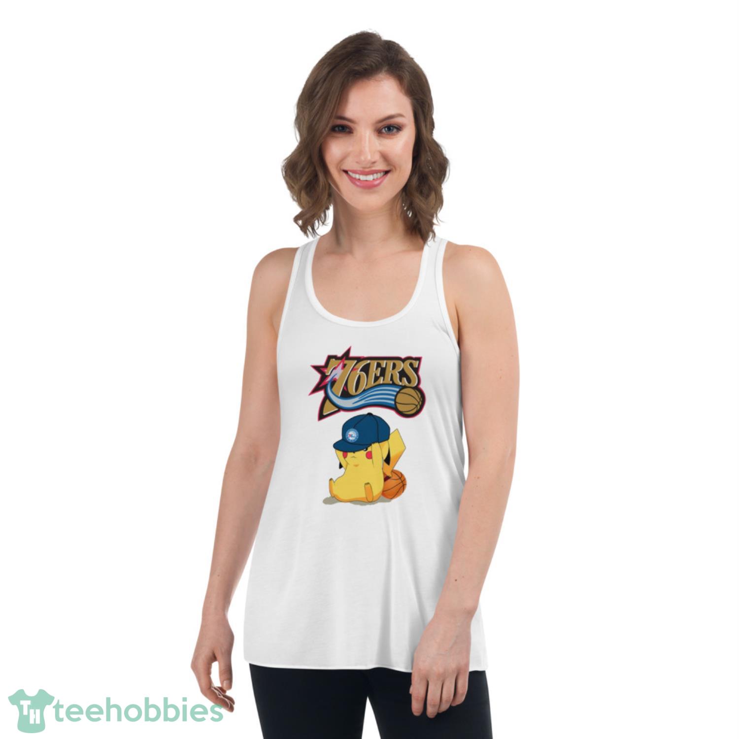 NBA Pikachu Basketball Sports Philadelphia 76ers T Shirt Product Photo 4