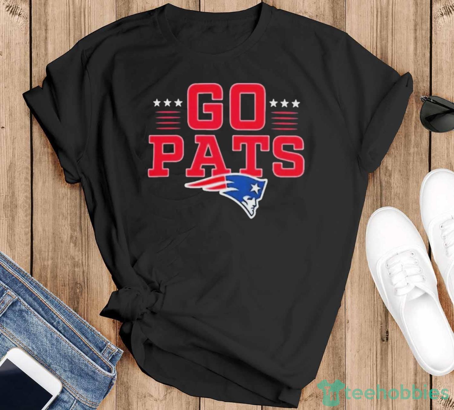 New England Patriots Go Pats Profile Big & Tall Two Sided Shirt - Black T-Shirt