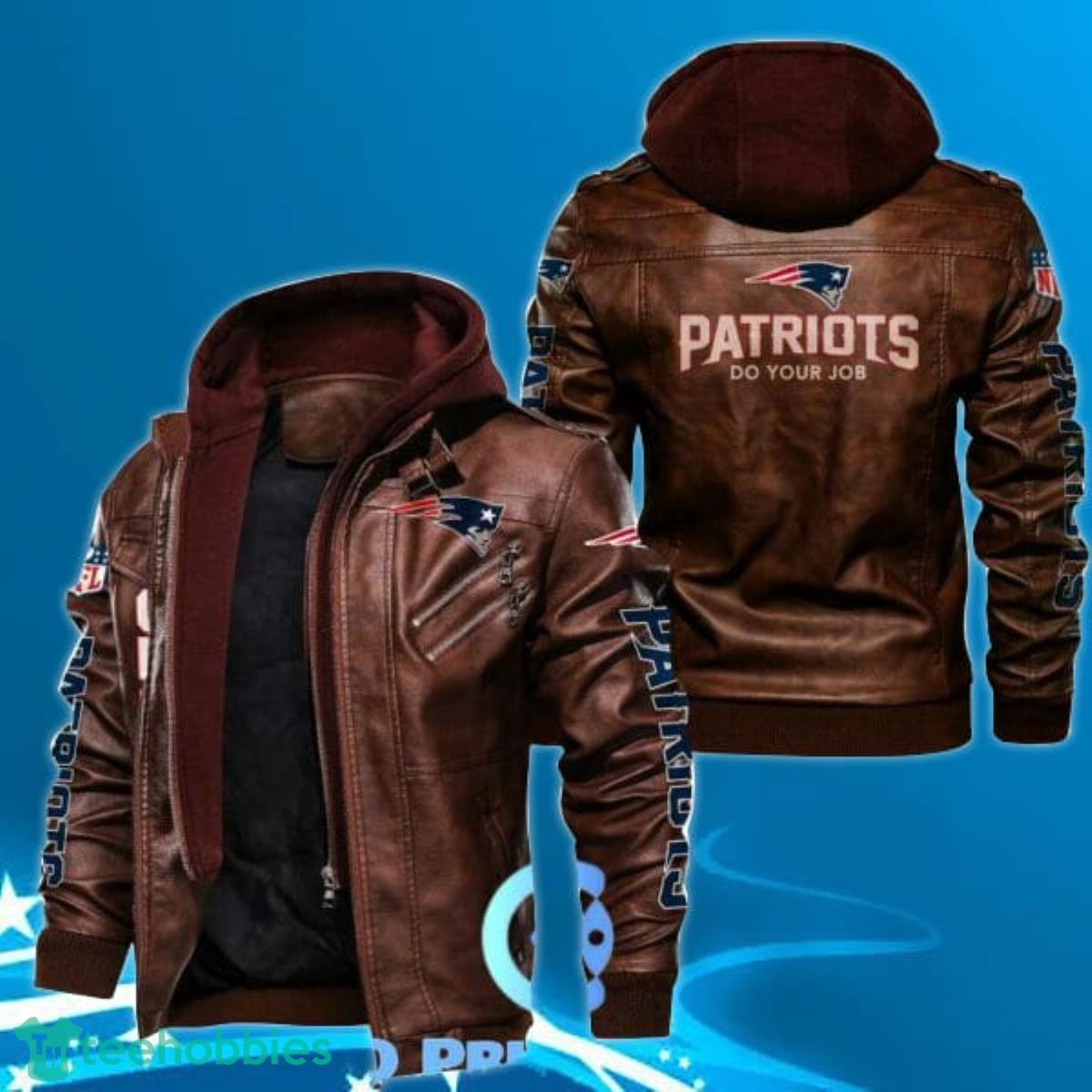 New England Patriots Leather Jacket Product Photo 1