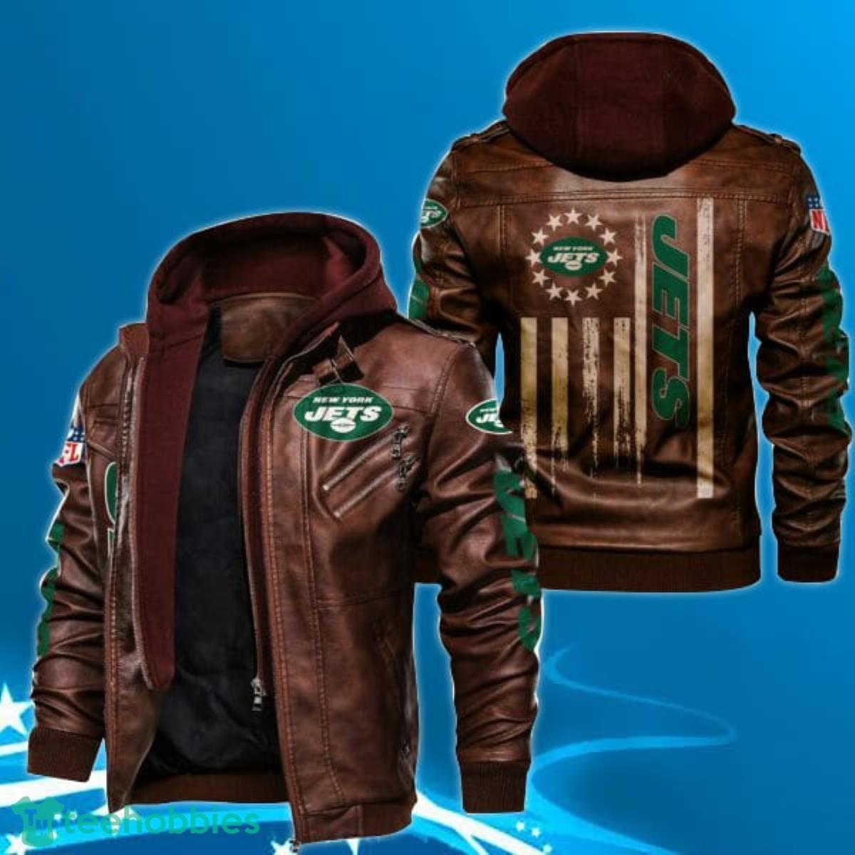 New York Jets Leather Jacket 3D Print Product Photo 1