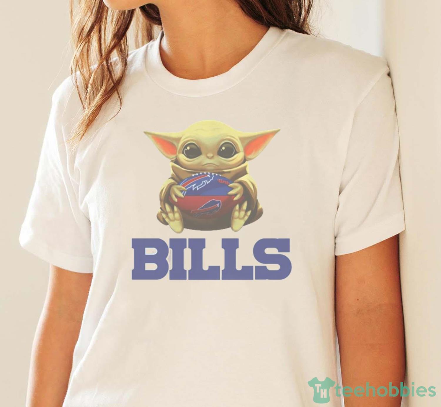 NFL Football Buffalo Bills Baby Yoda Star Wars Shirt T Shirt - White Ladies T-Shirt