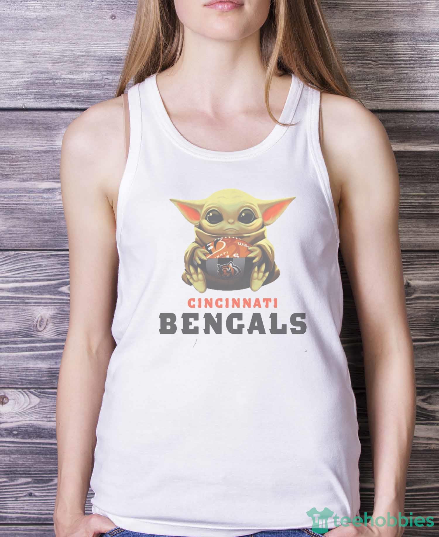 NFL Football Cincinnati Bengals Baby Yoda Star Wars Shirt T Shirt - White Ladies Tank Top