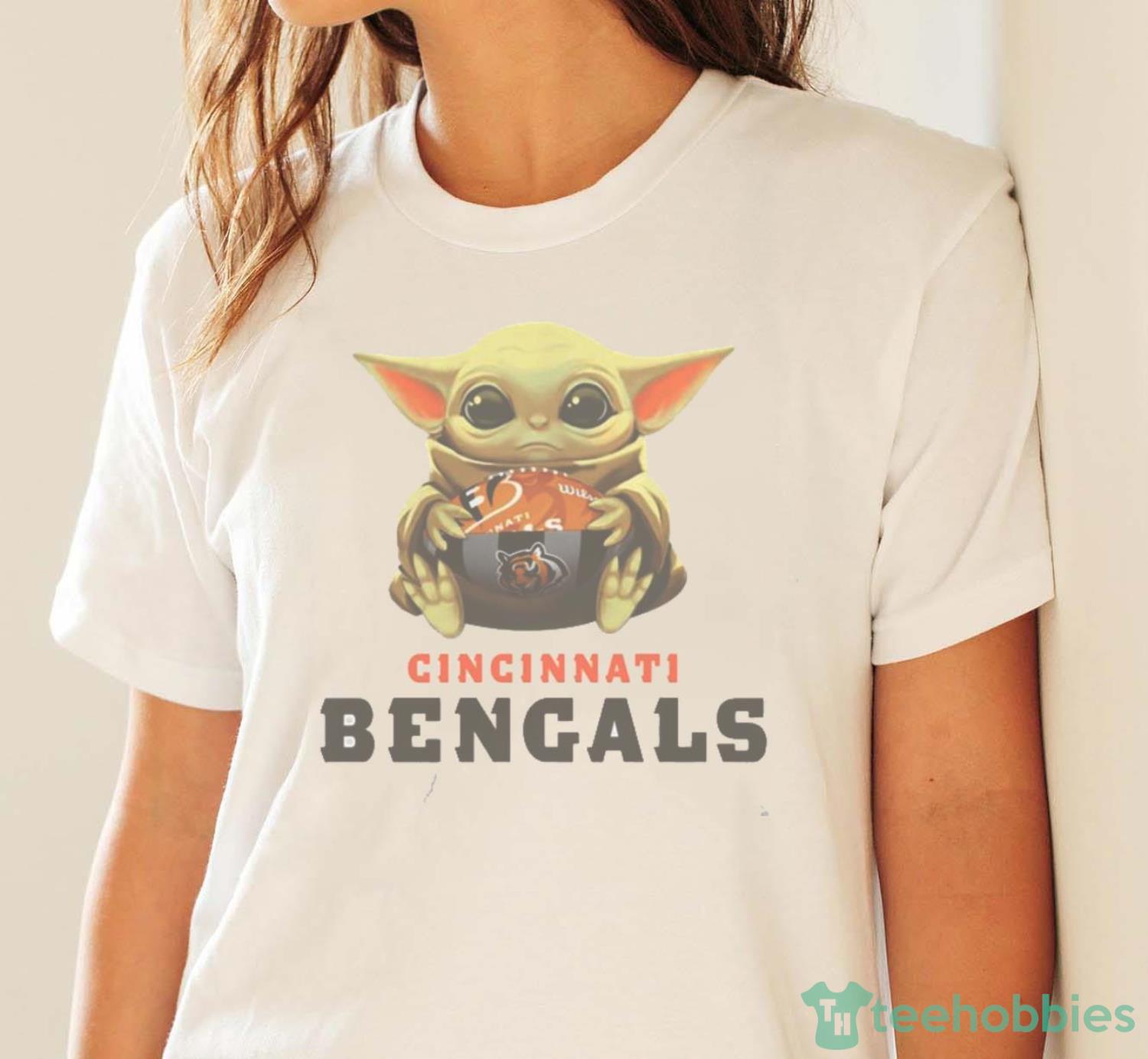 NFL Football Cincinnati Bengals Baby Yoda Star Wars Shirt T Shirt - White Ladies T-Shirt