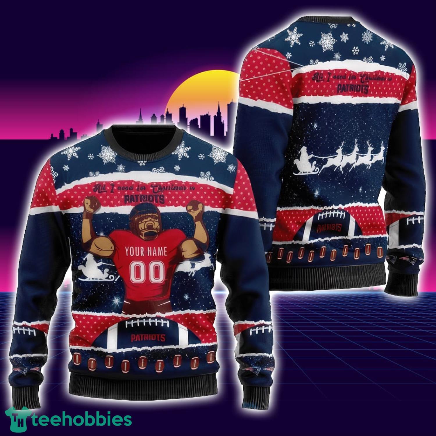 NFL New England Patriots Custom Christmas Gift Ugly Christmas Sweater Unisex Sweater Product Photo 1
