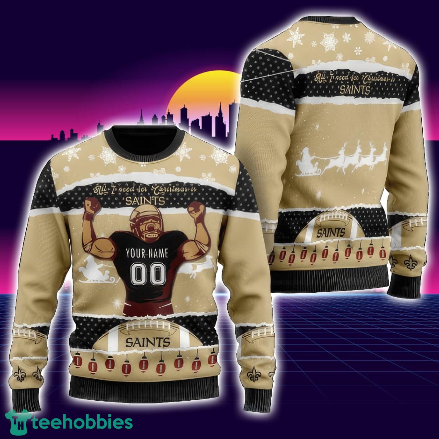 NFL New Orleans Saints Custom Christmas Gift Ugly Christmas Sweater Unisex Sweater Product Photo 1
