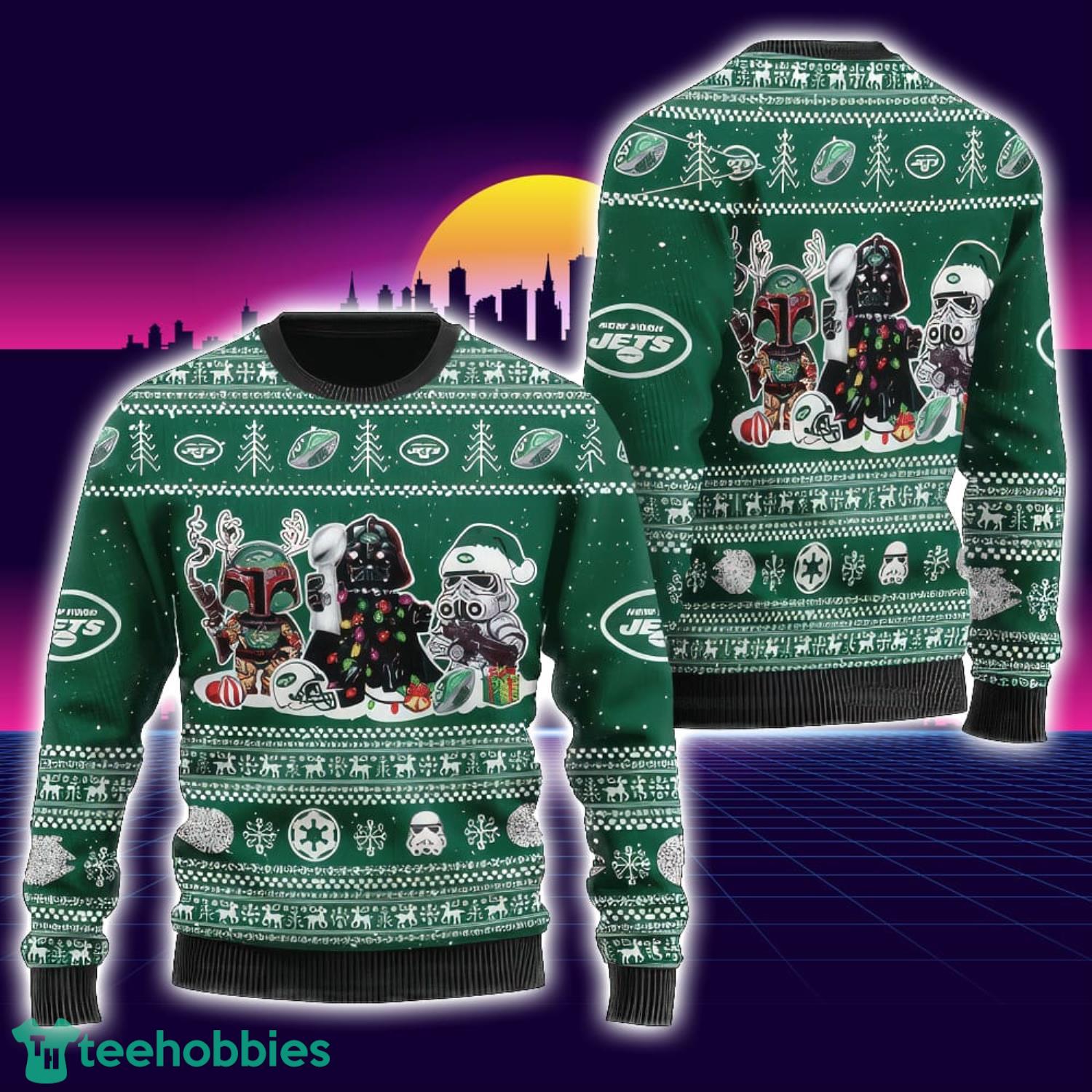 NFL New York Jets Star Wars Christmas Gift Ugly Christmas Sweater Unisex Sweater Product Photo 1