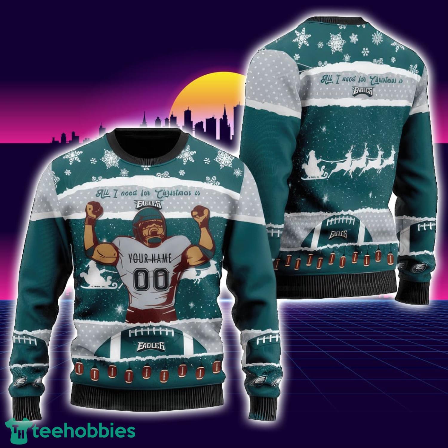 NFL Philadelphia Eagles Custom Christmas Gift Ugly Christmas Sweater Unisex Sweater Product Photo 1