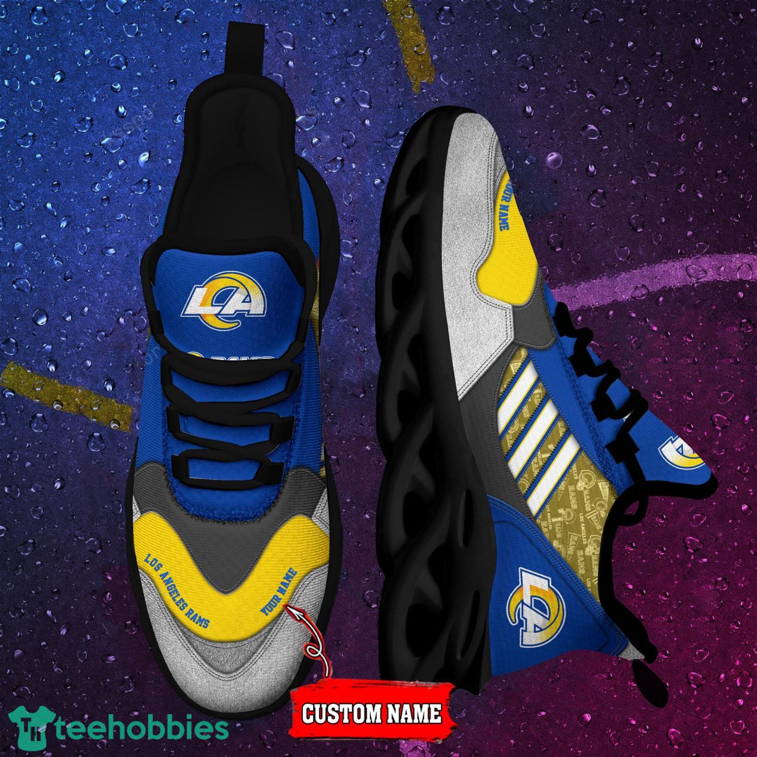 NFL Los Angeles Rams Custom Name Blue Yellow Max Soul Shoes V2