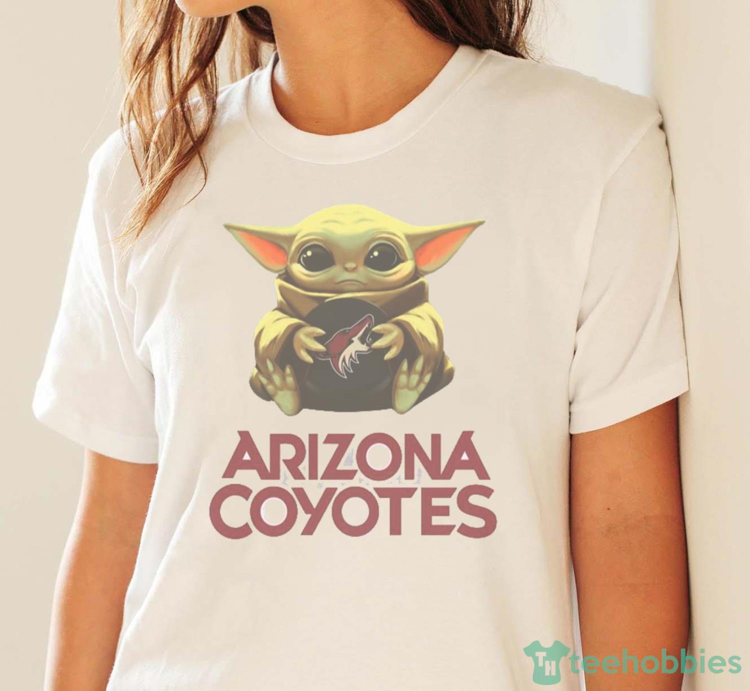 NHL Hockey Arizona Coyotes Star Wars Baby Yoda Shirt T Shirt - White Ladies T-Shirt