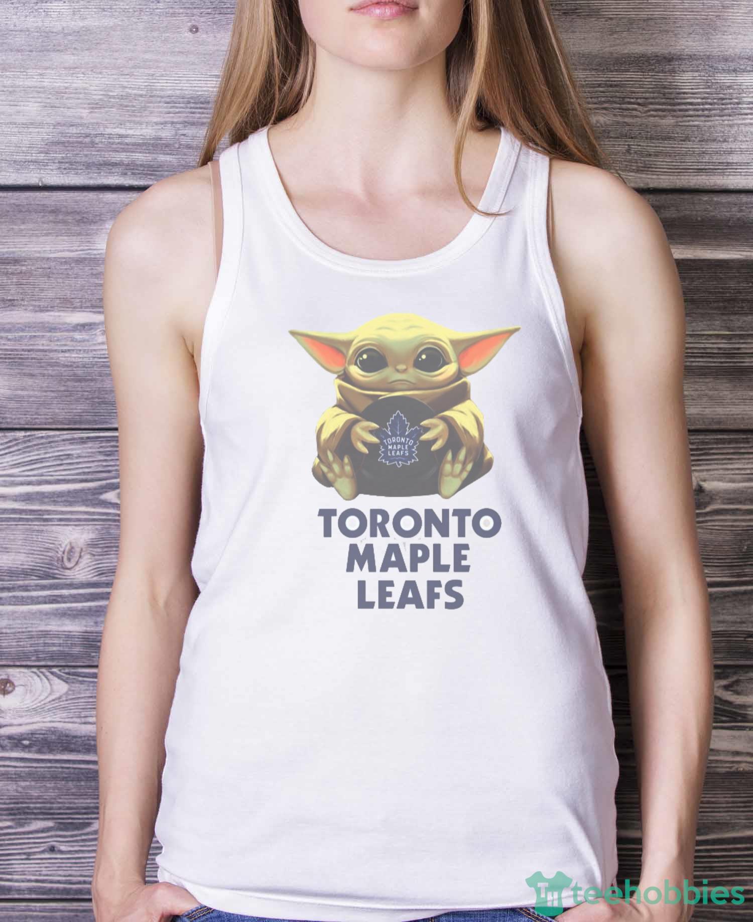 NHL Hockey Toronto Maple Leafs Star Wars Baby Yoda Shirt T Shirt - White Ladies Tank Top