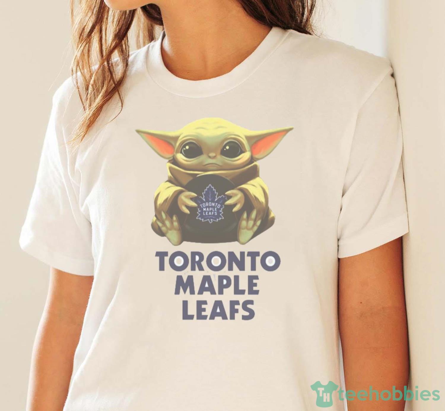 NHL Hockey Toronto Maple Leafs Star Wars Baby Yoda Shirt T Shirt - White Ladies T-Shirt