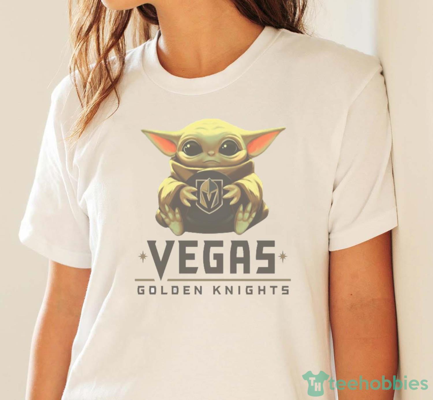 NHL Hockey Vegas Golden Knights Star Wars Baby Yoda Shirt T Shirt - White Ladies T-Shirt