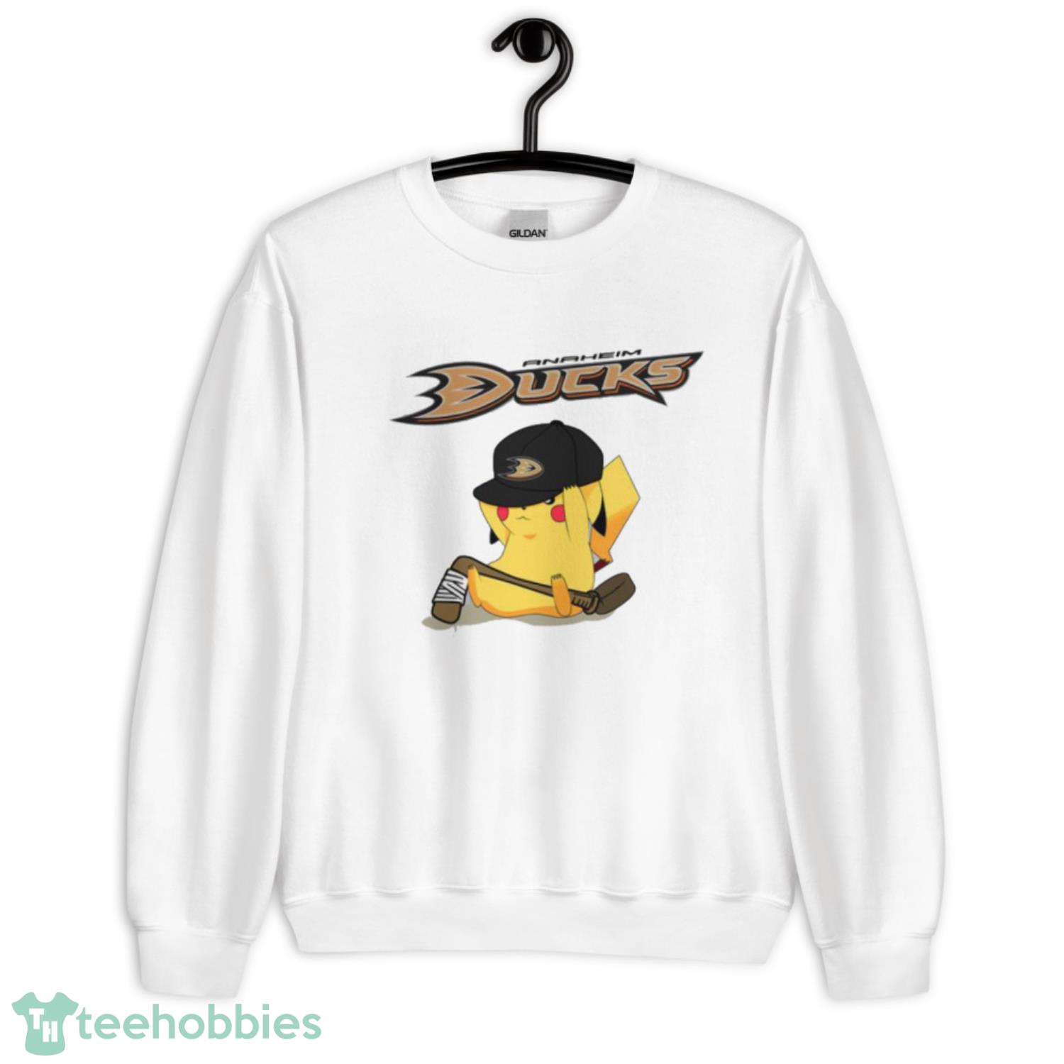NHL Pikachu Hockey Sports Anaheim Ducks T Shirt Product Photo 3