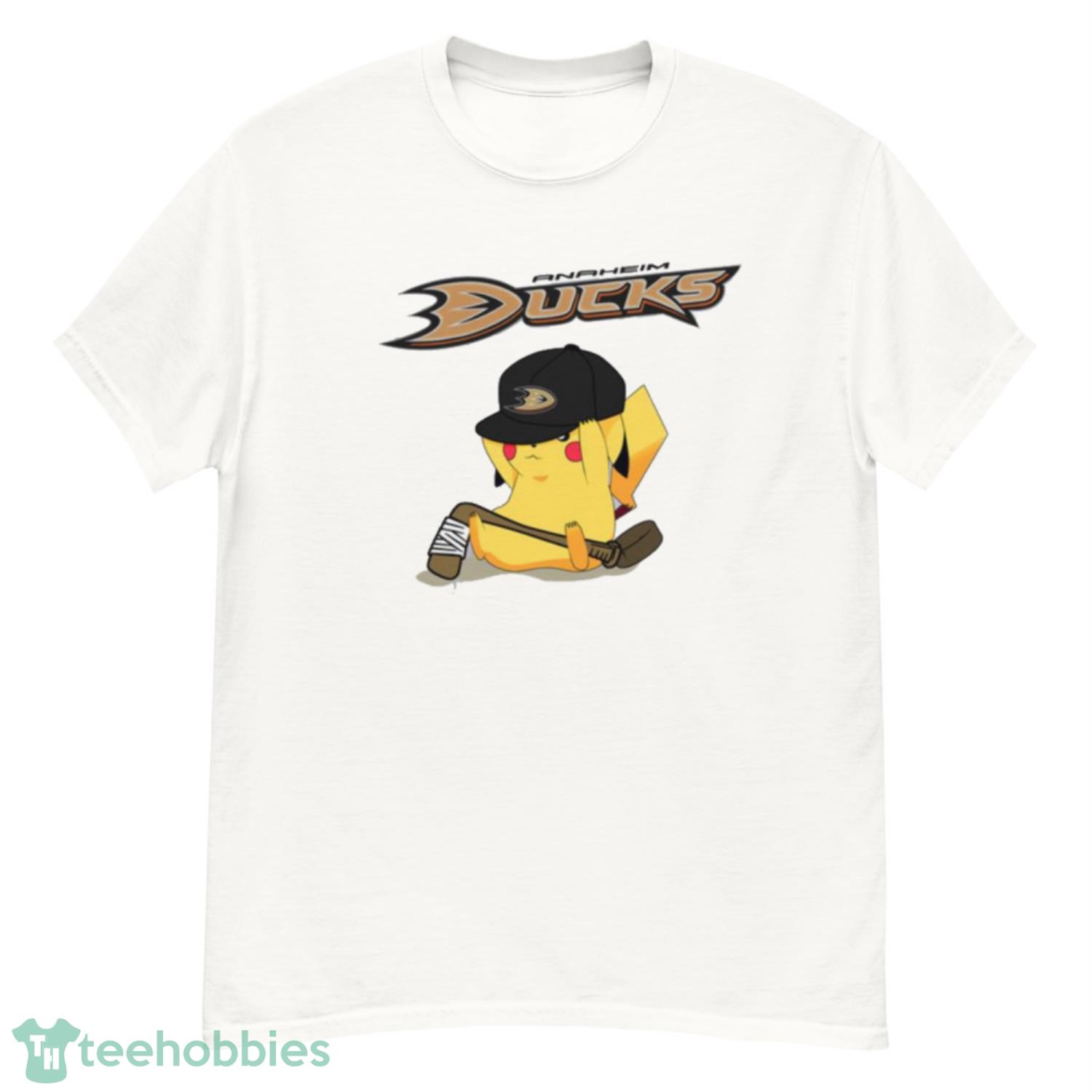 NHL Pikachu Hockey Sports Anaheim Ducks T Shirt Product Photo 1