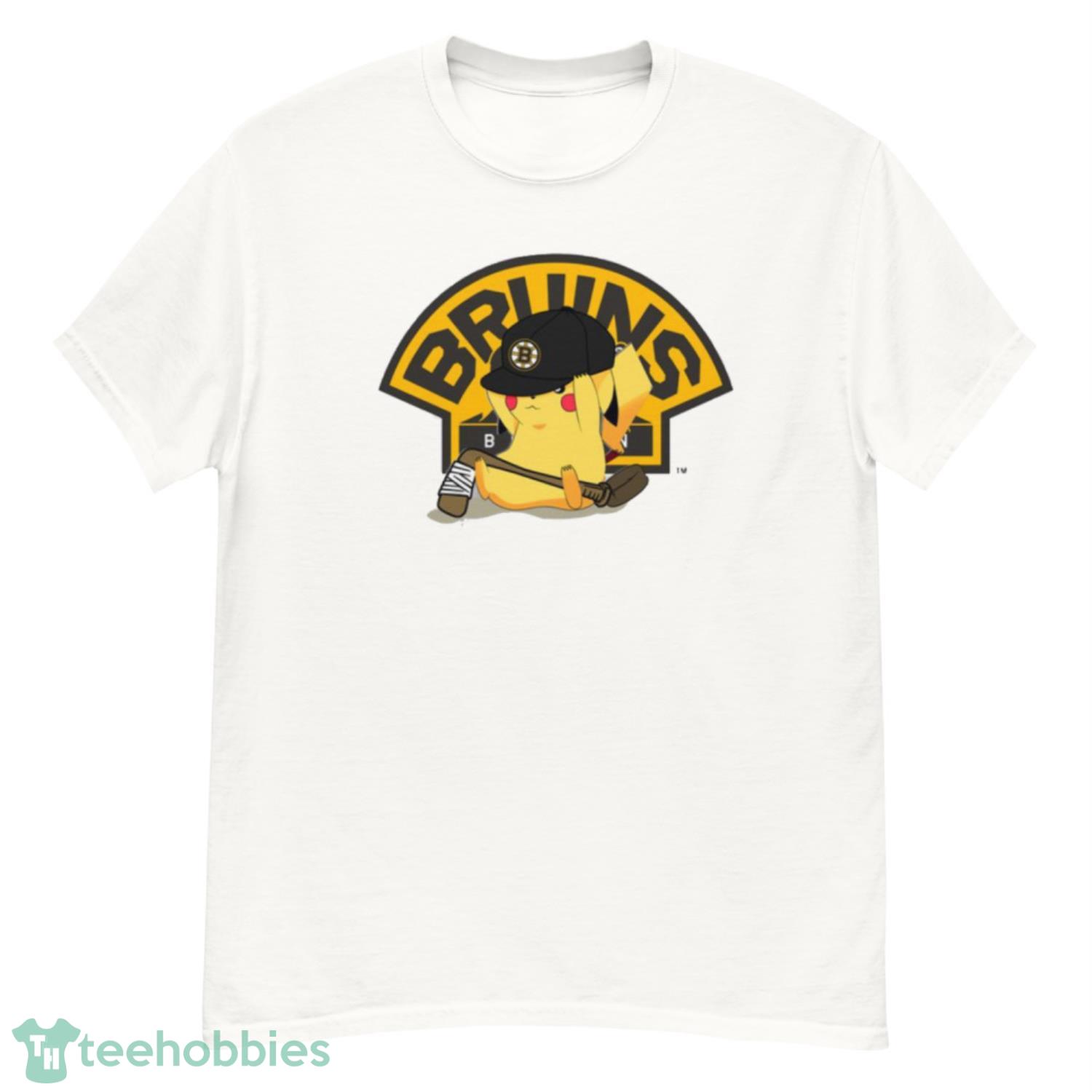 NHL Pikachu Hockey Sports Boston Bruins T Shirt Product Photo 1