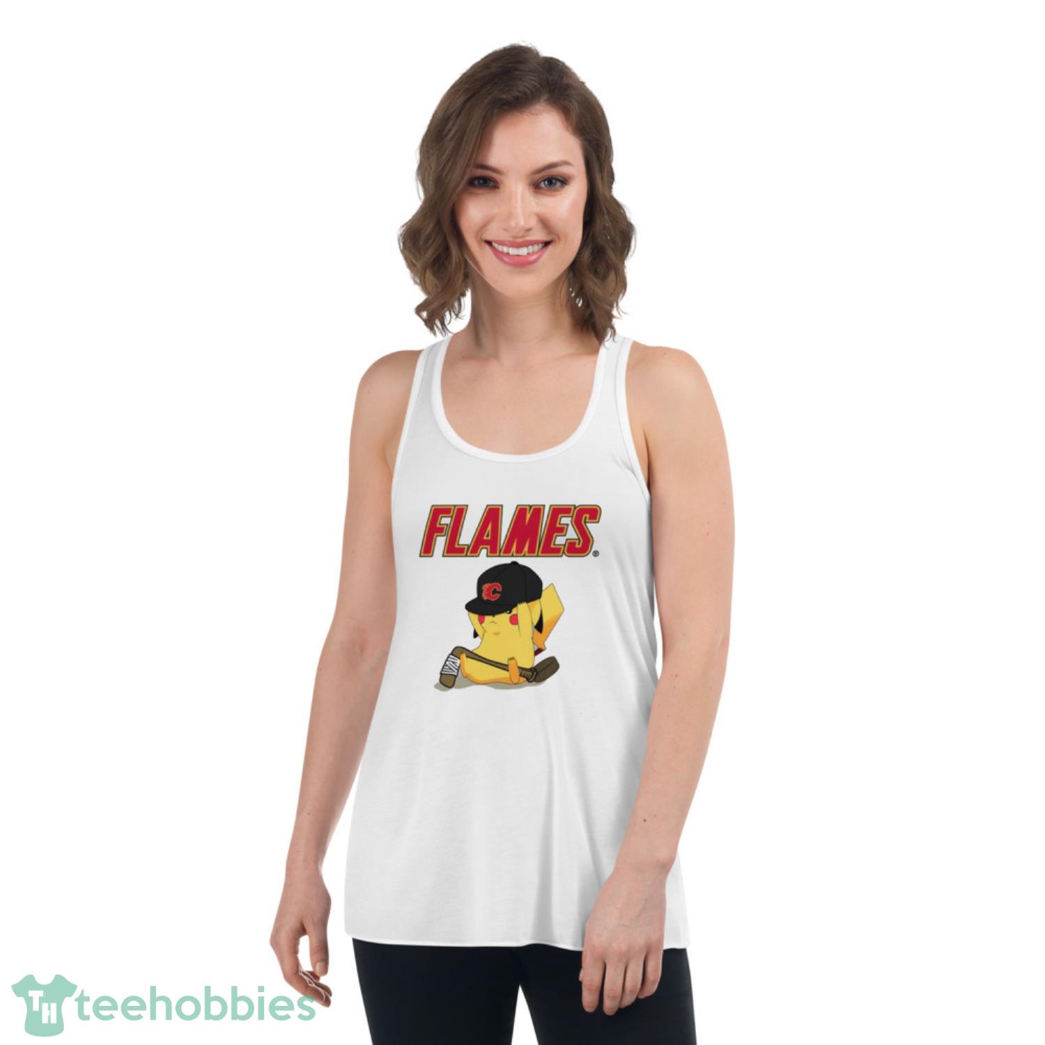 NHL Pikachu Hockey Sports Calgary Flames T Shirt Product Photo 4