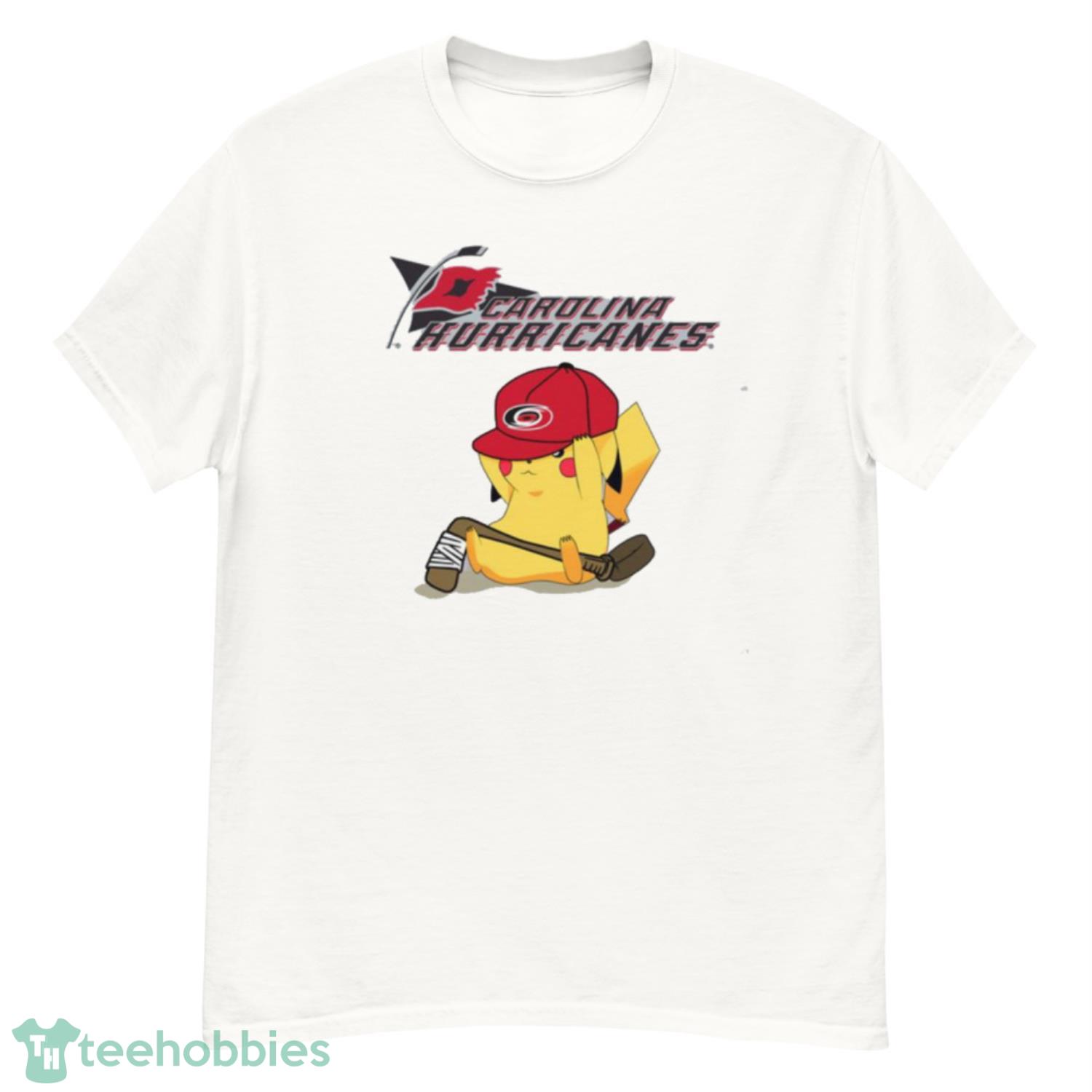 NHL Pikachu Hockey Sports Carolina Hurricanes T Shirt Product Photo 1