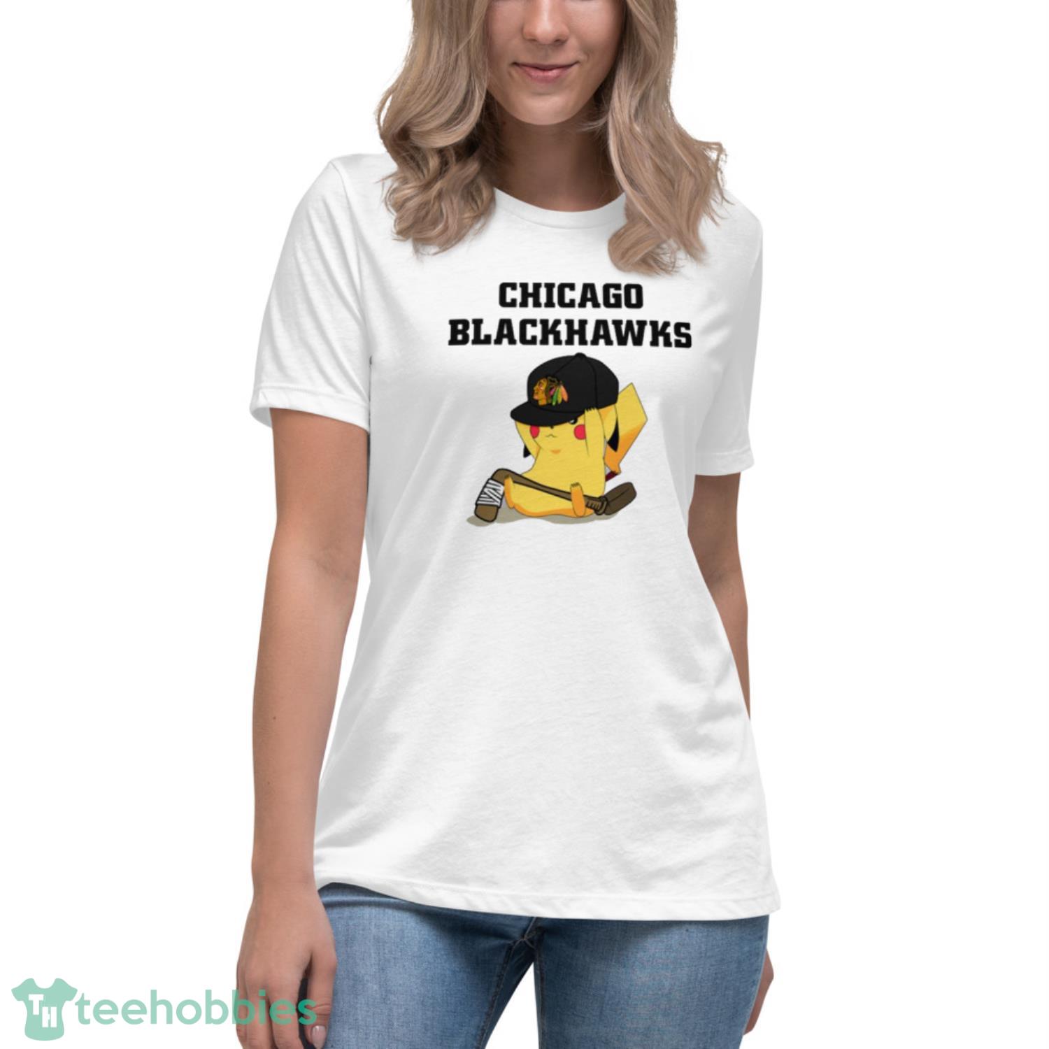 NHL Pikachu Hockey Sports Chicago Blackhawks T Shirt Product Photo 5