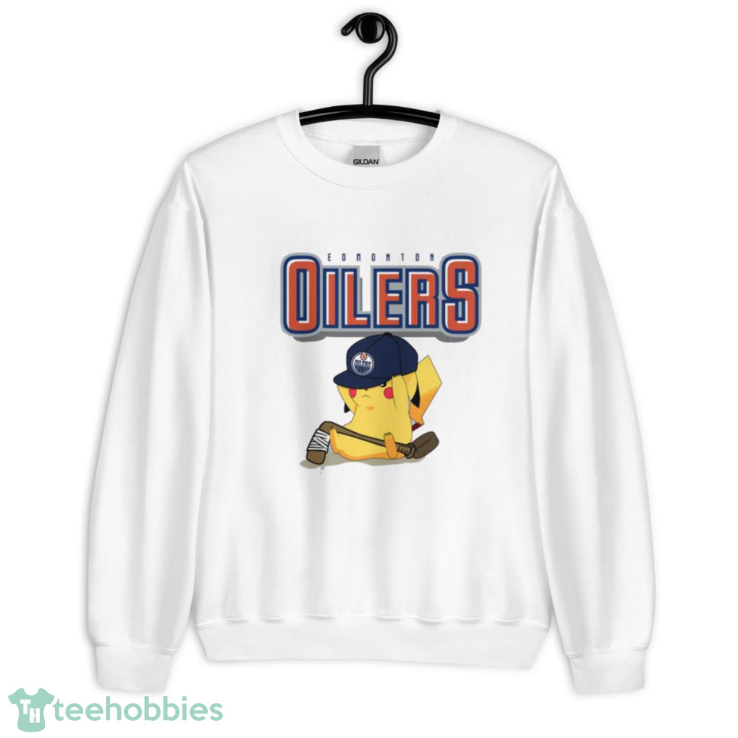 NHL Pikachu Hockey Sports Edmonton Oilers T Shirt Product Photo 3