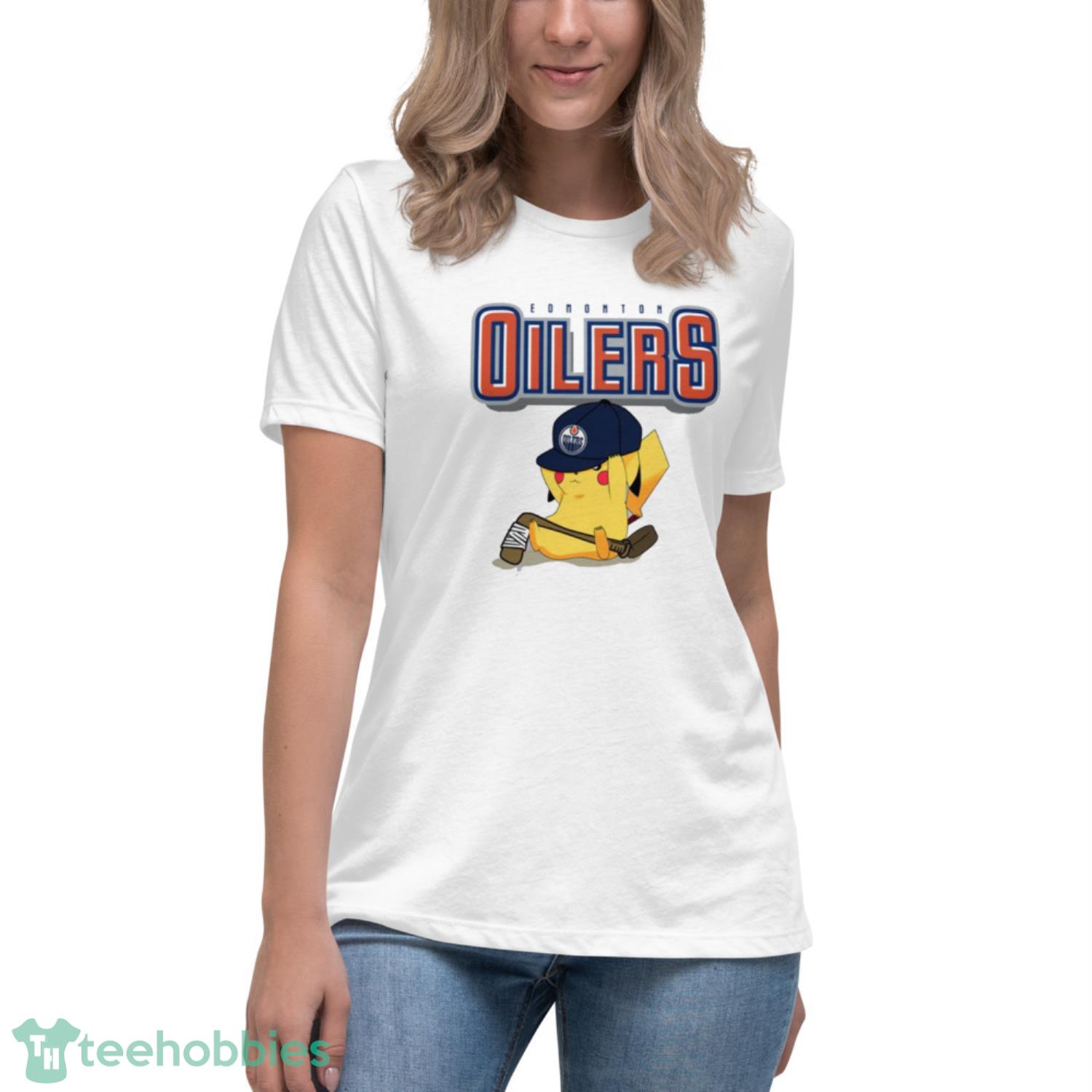 NHL Pikachu Hockey Sports Edmonton Oilers T Shirt Product Photo 5