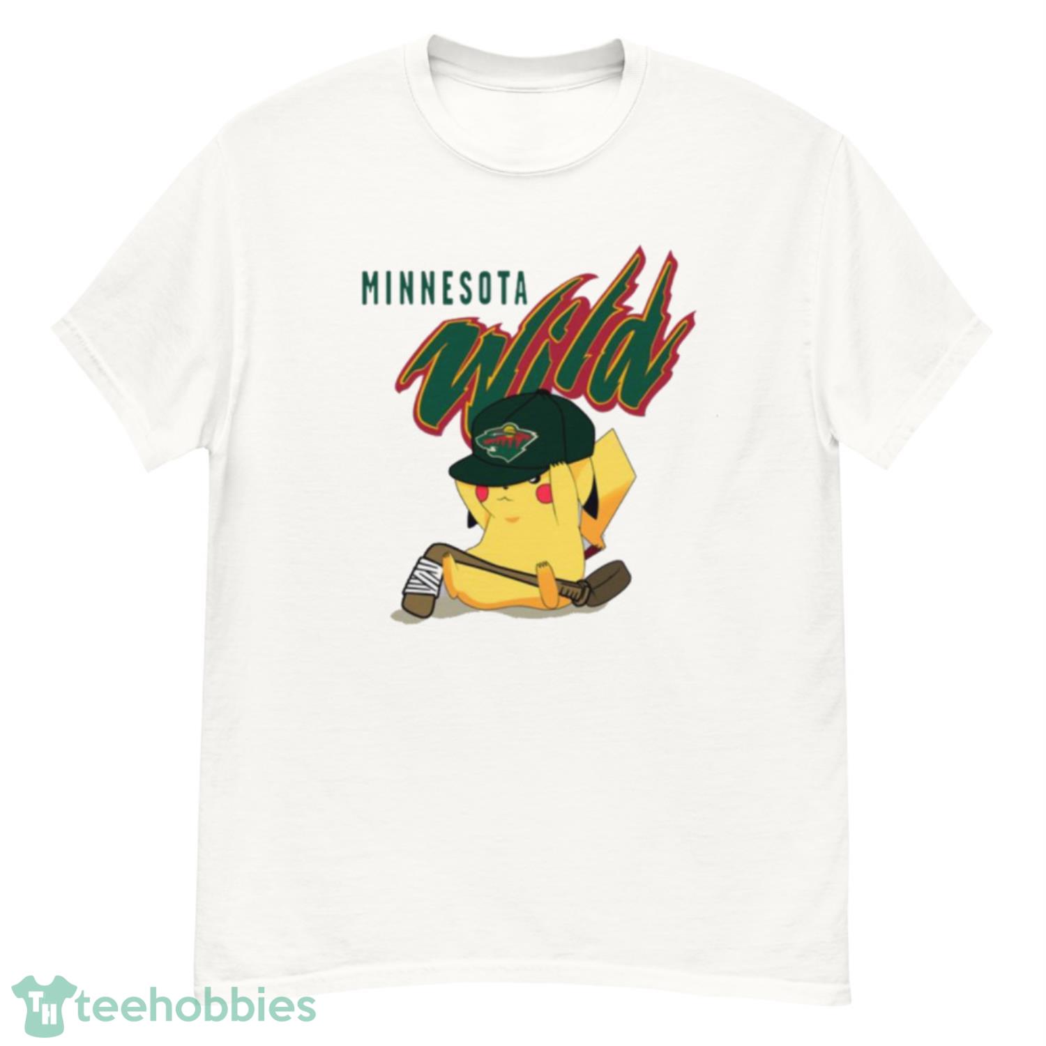 NHL Pikachu Hockey Sports Minnesota Wild T Shirt Product Photo 1