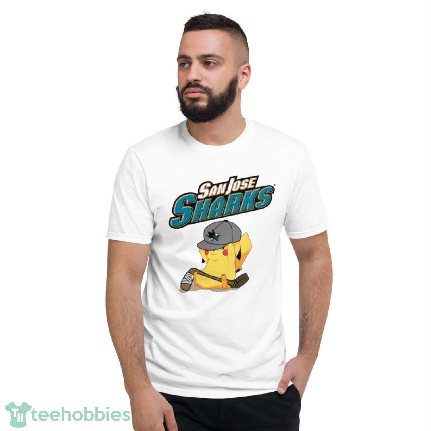 NHL Pikachu Hockey Sports San Jose Sharks T Shirt Product Photo 2